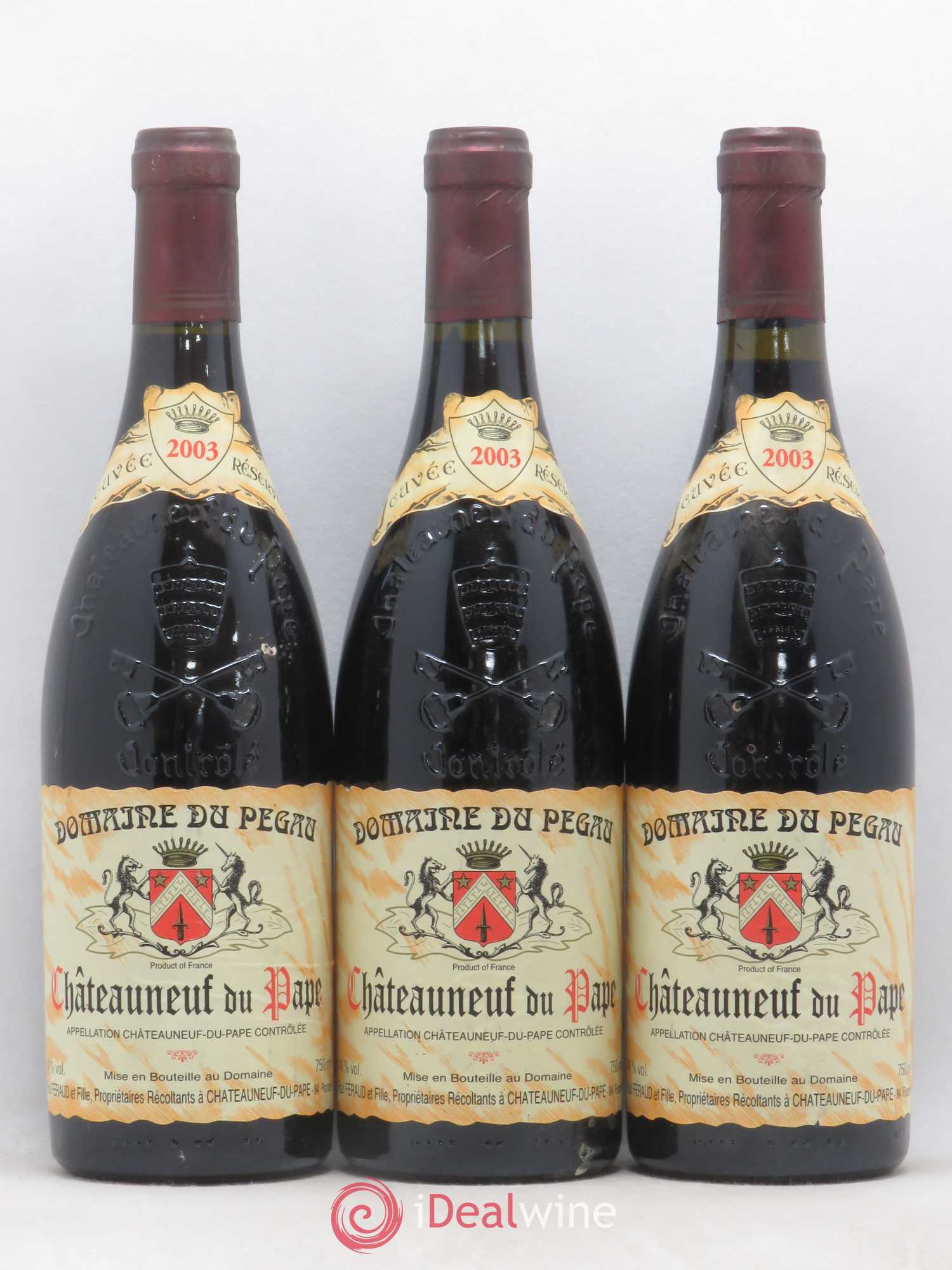 Châteauneuf-du-Pape Domaine du Pégau Cuvée Réservée Paul et Laurence Féraud 2003 - Lot de 3 bouteilles - 0