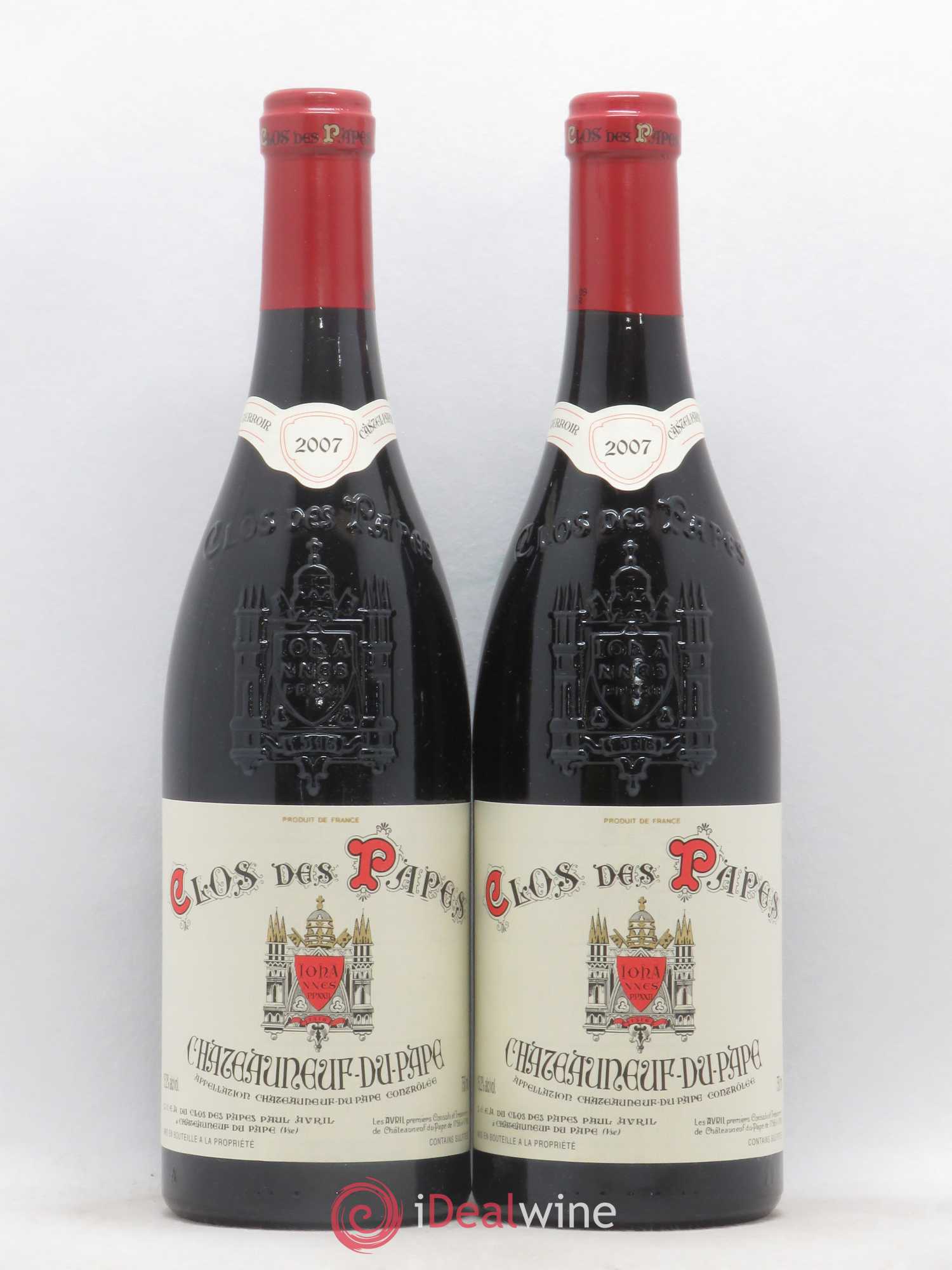 Châteauneuf-du-Pape Clos des Papes - Paul Avril 2007 - Lot de 2 bouteilles - 0