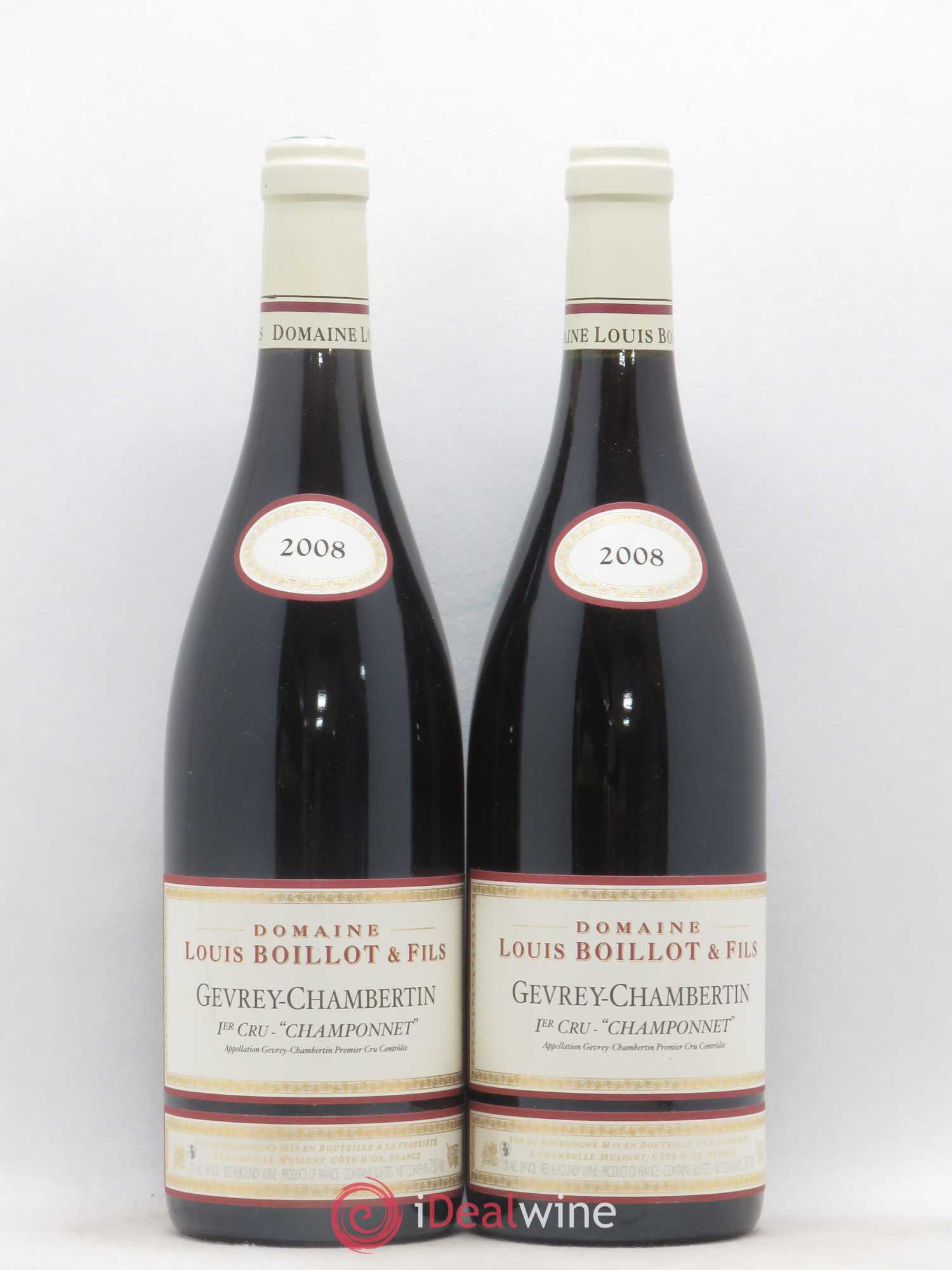 Gevrey-Chambertin 1er Cru Champonnet Domaine Louis Boillot et Fils 2008 - Lot de 2 bouteilles - 0