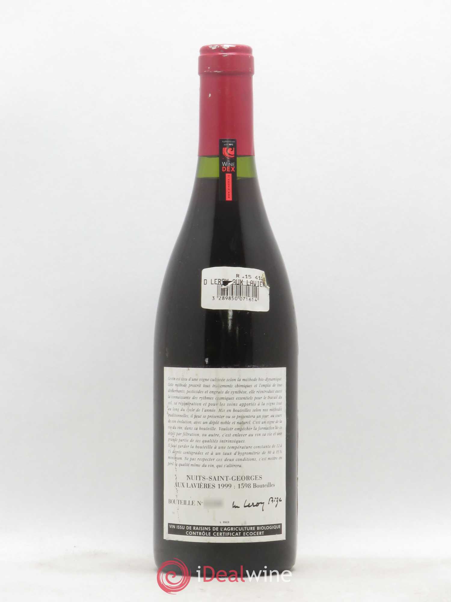 Nuits-Saint-Georges Aux Lavières Leroy (Domaine) 1999 - Lot de 1 bouteille - 1