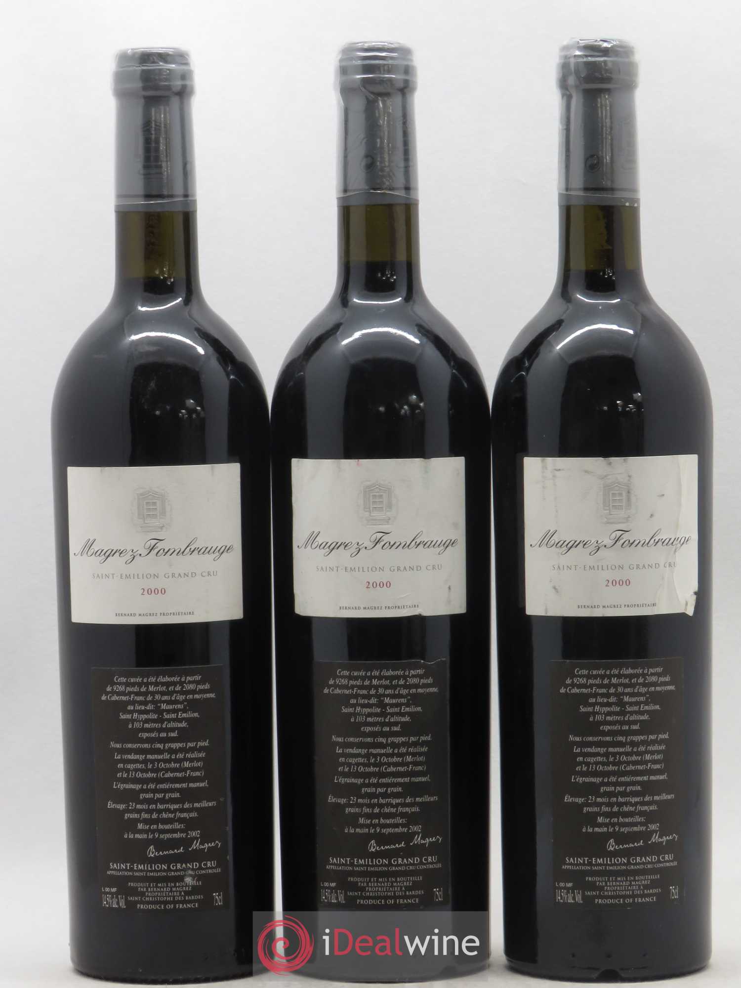 Château Magrez Fombrauge 2000 - Lot de 3 bouteilles - 0