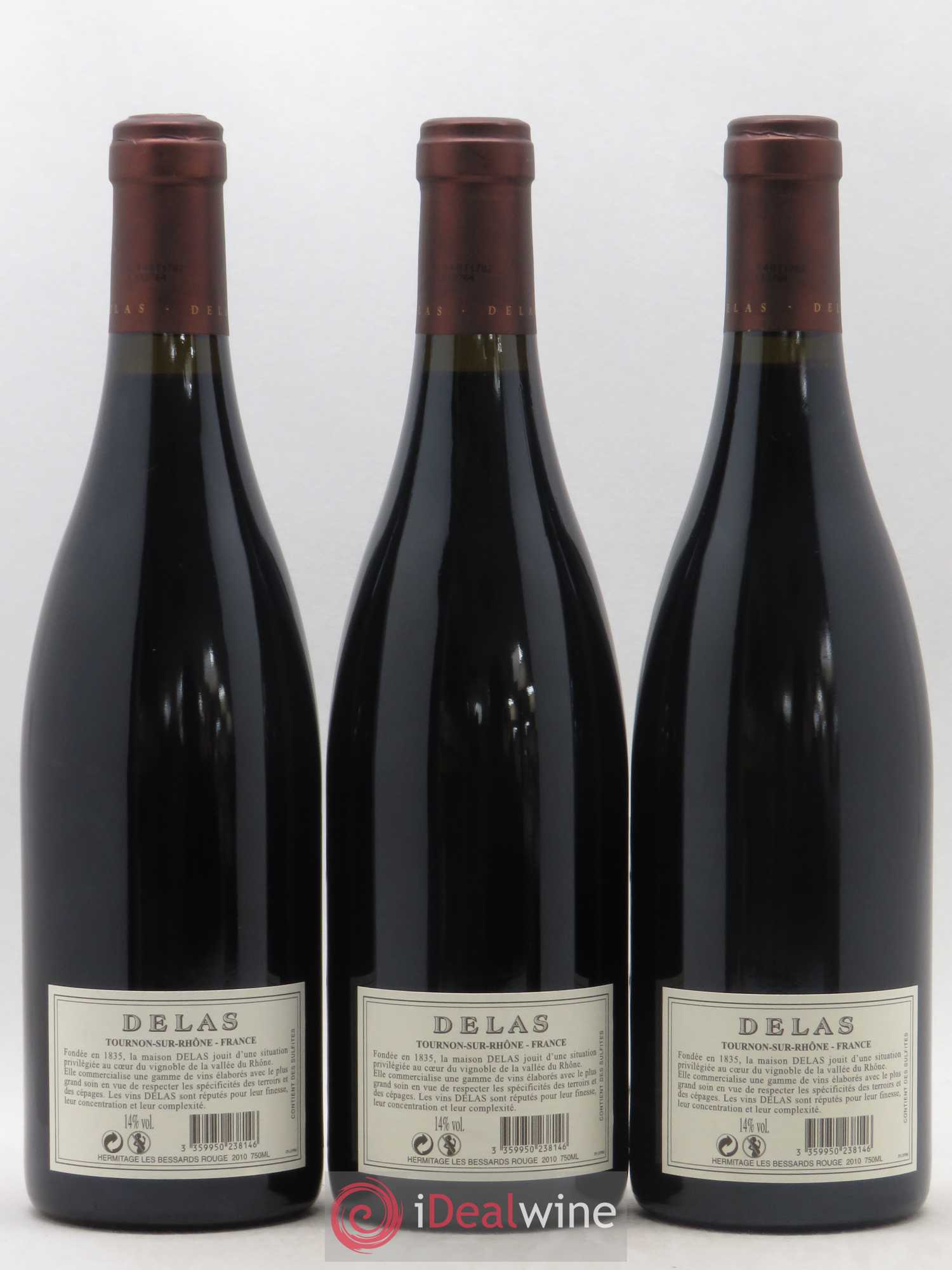 Hermitage Les Bessards Delas Frères 2010 - Lot de 3 bouteilles - 1