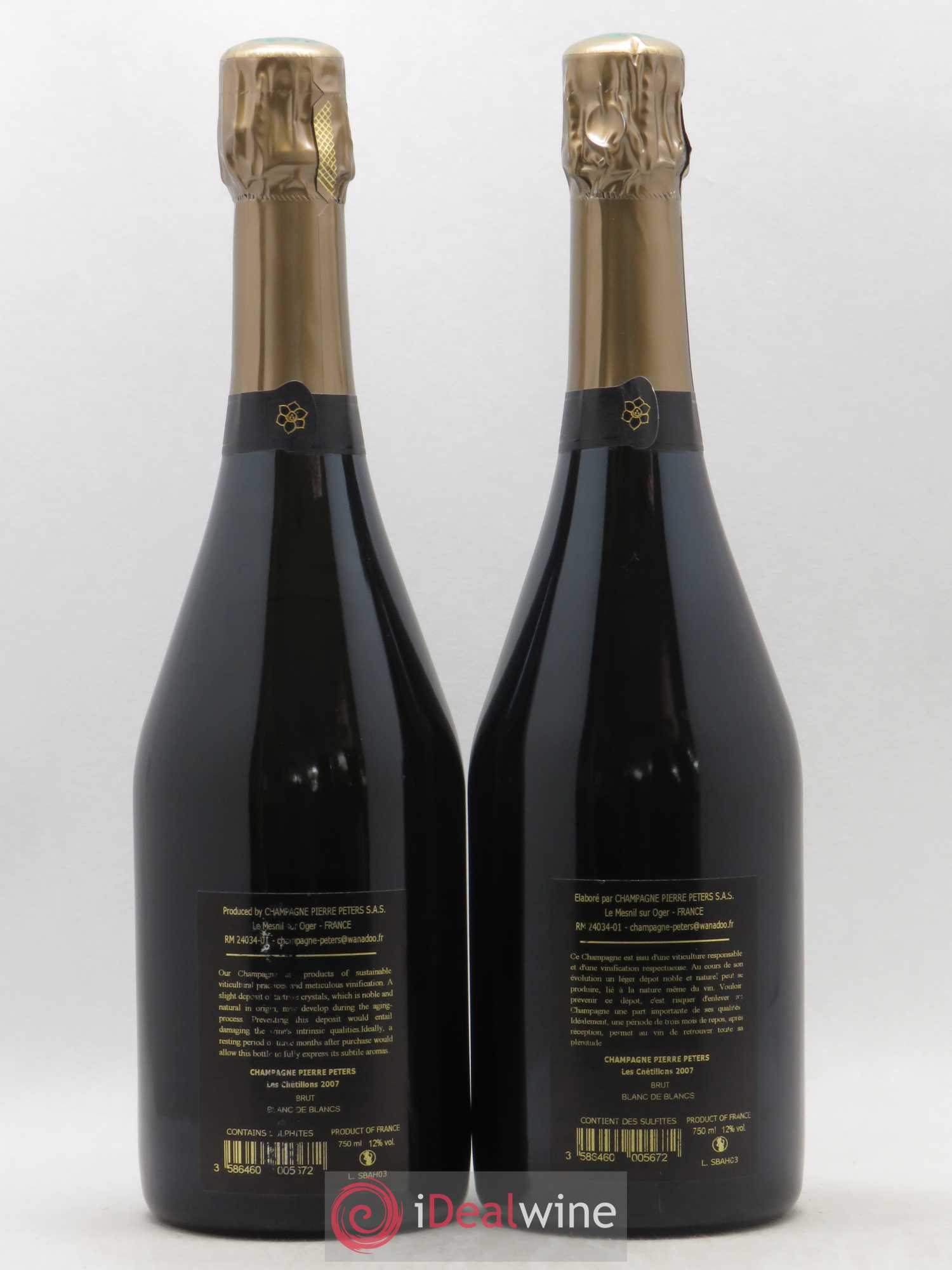 Cuvée Spéciale les Chétillons Blanc de Blancs Brut Pierre Péters 2007 - Lot de 2 bouteilles - 1