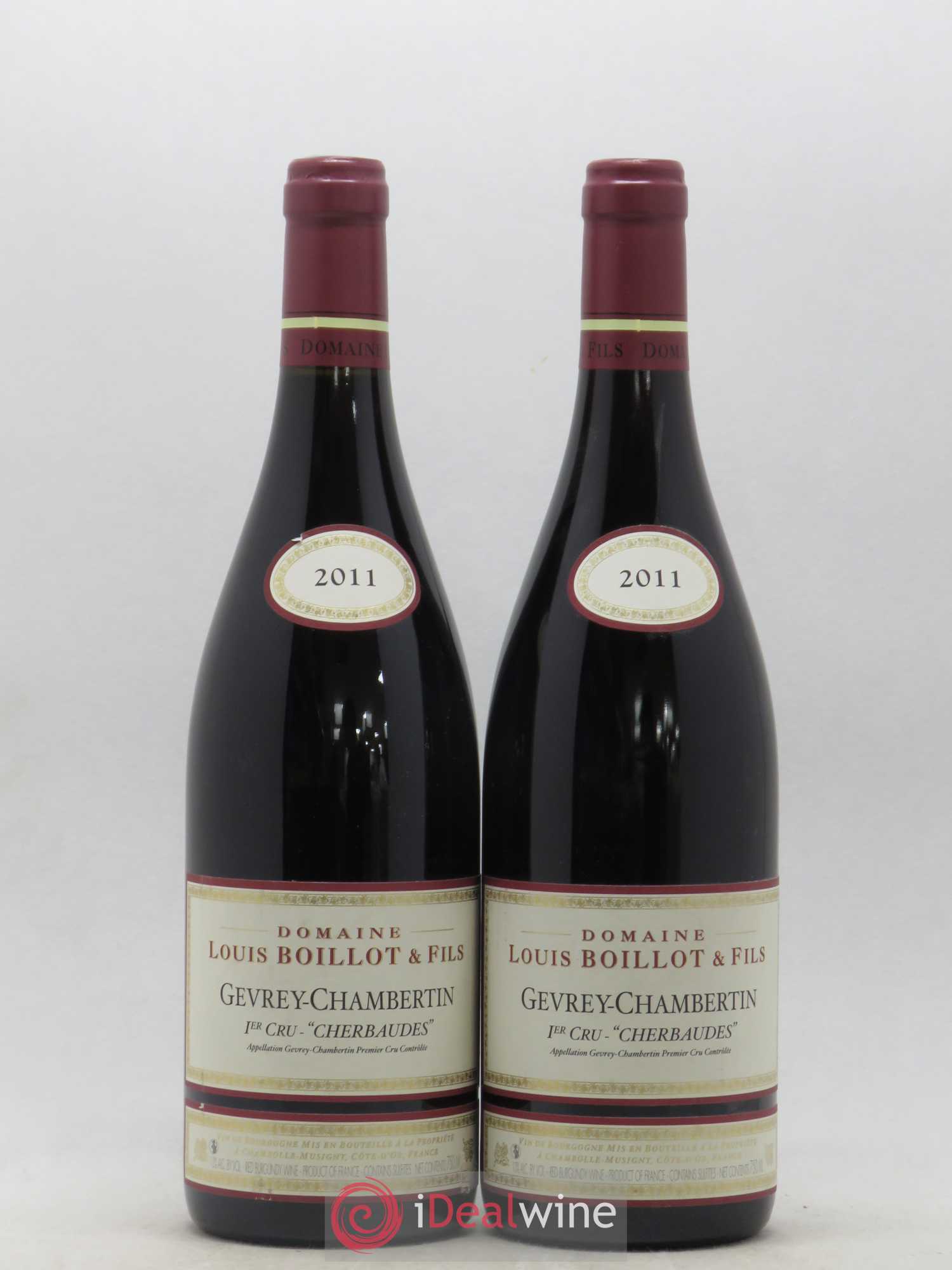 Gevrey-Chambertin 1er Cru Cherbaudes Domaine Louis Boillot et Fils 2011 - Posten von 2 Flaschen - 0