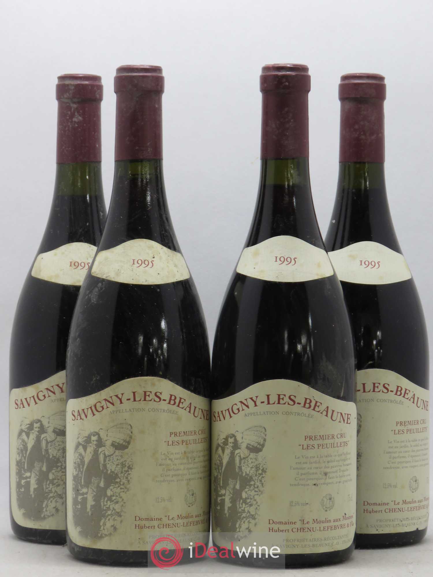 Savigny-lès-Beaune 1er Cru Peuillets Chenu Lefebvre 1995 - Lot de 4 bouteilles - 0