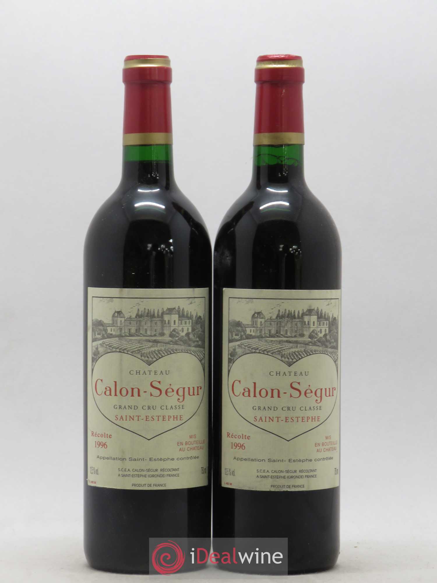 Château Calon Ségur 3ème Grand Cru Classé 1996 - Lot de 2 bouteilles - 0