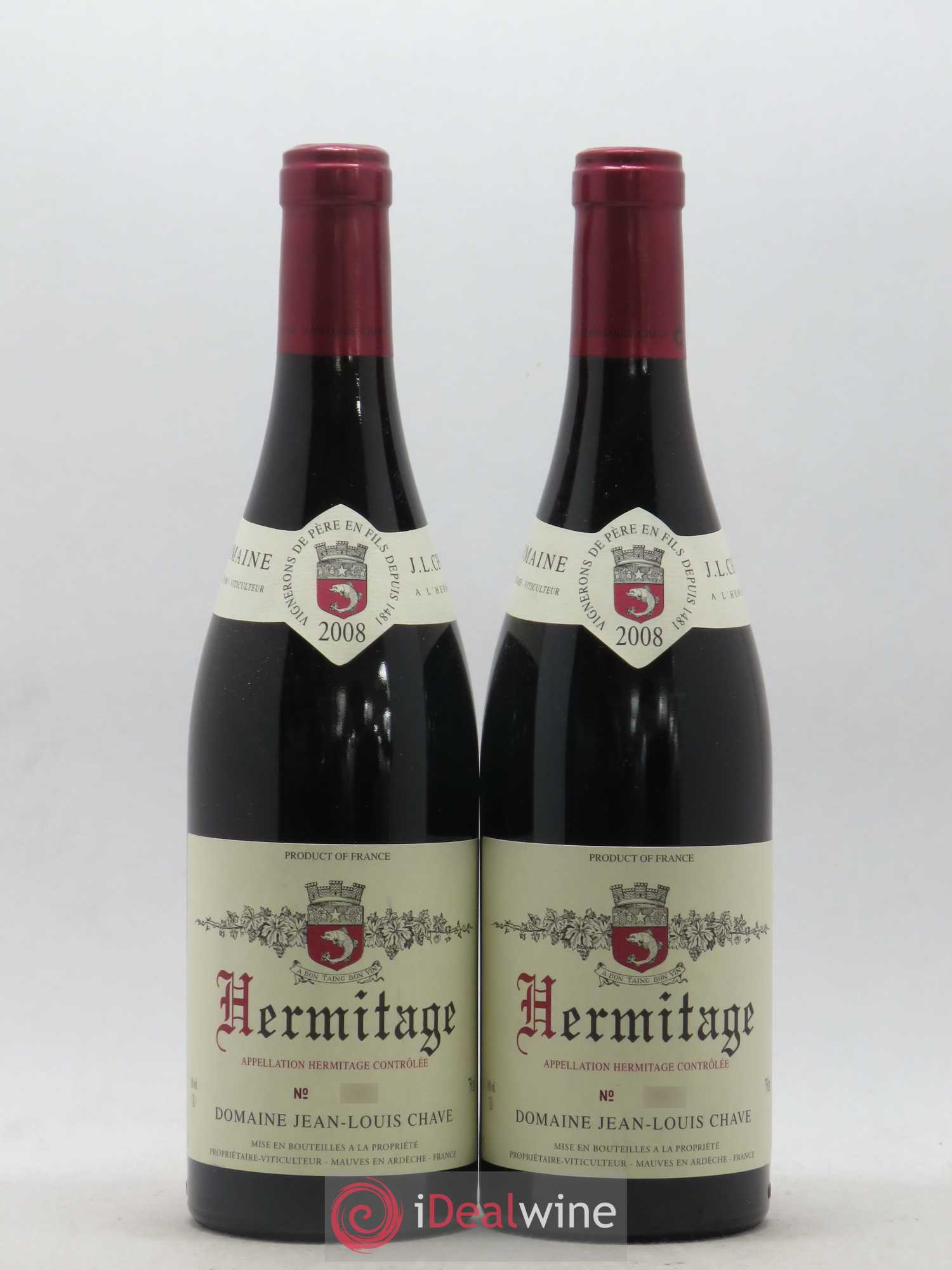 Hermitage Jean-Louis Chave 2008 - Lot de 2 bouteilles - 0