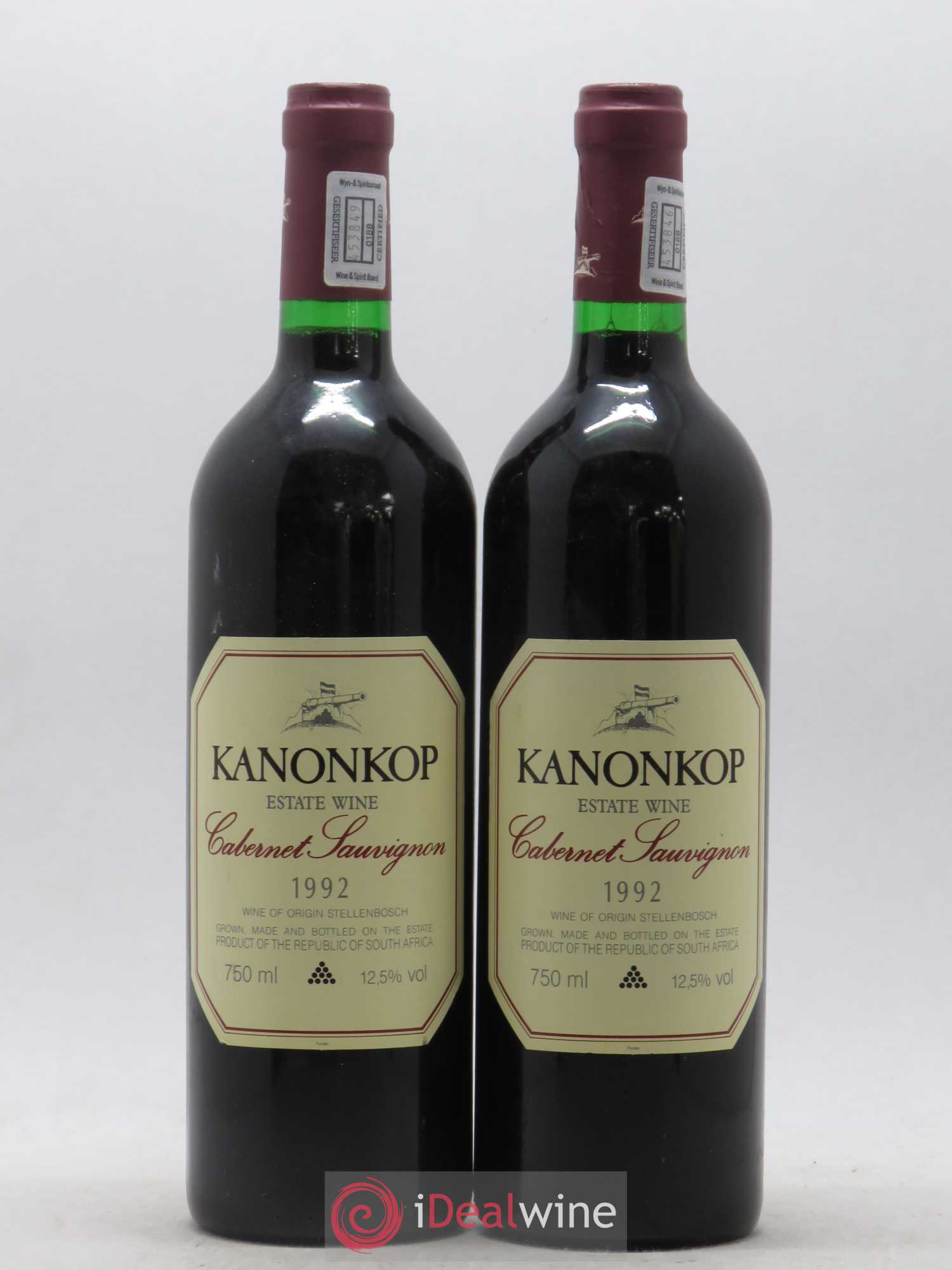 Stellenbosch Kanonkop Cabernet Sauvignon 1992 - Lot de 2 bouteilles - 0