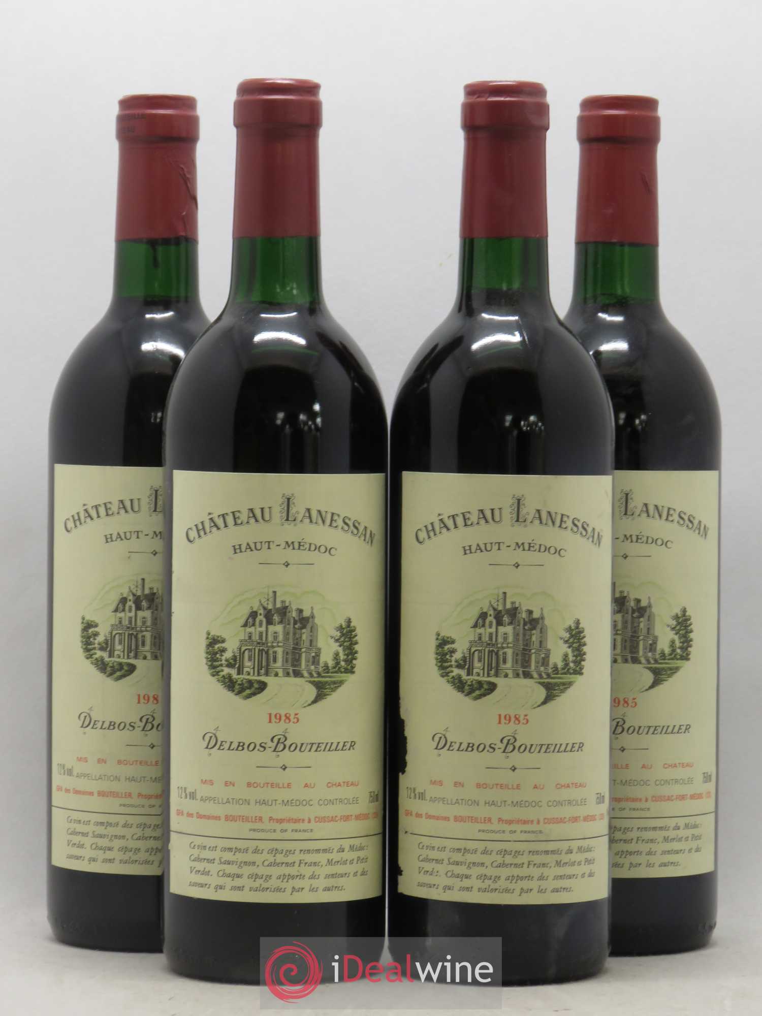 Château Lanessan Cru Bourgeois 1985 - Lot de 4 bouteilles - 0