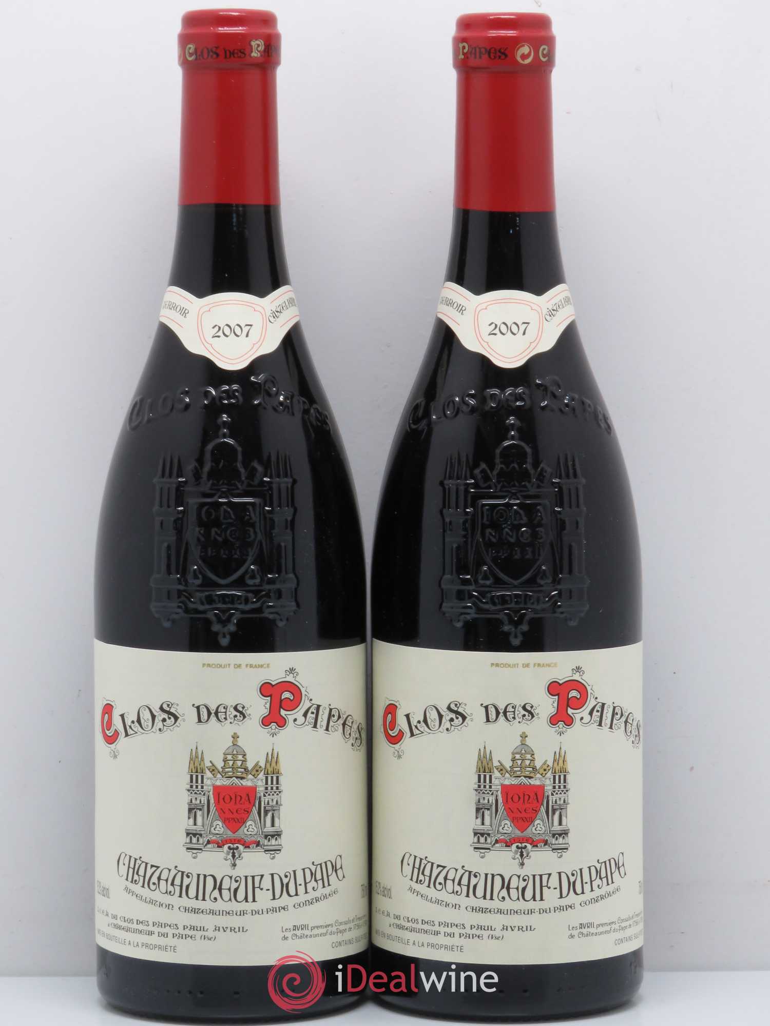 Châteauneuf-du-Pape Clos des Papes - Paul Avril 2007 - Lot de 2 bouteilles - 0