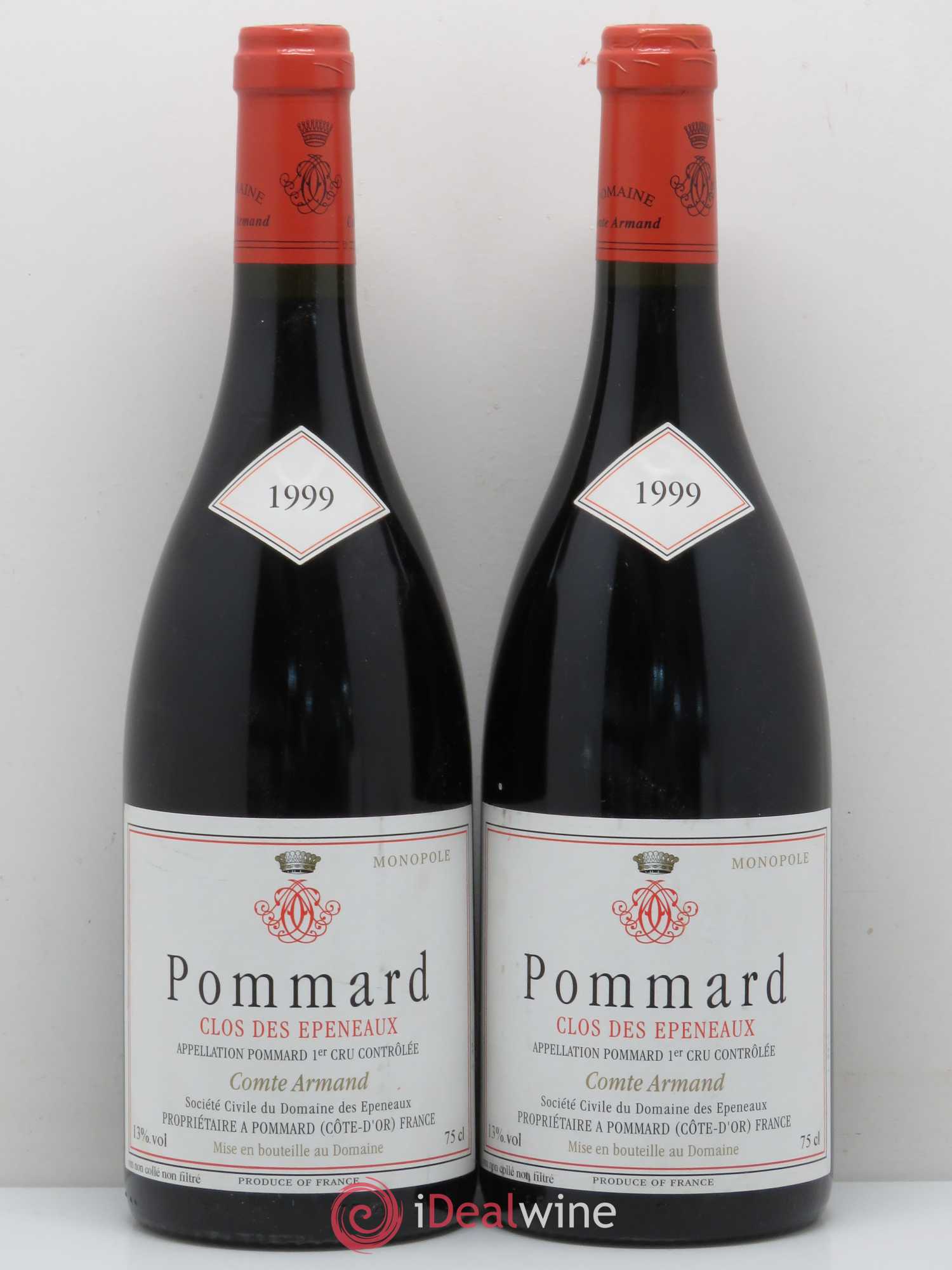 Pommard 1er Cru Clos des Epeneaux Comte Armand 1999 - Lot de 2 bouteilles - 0