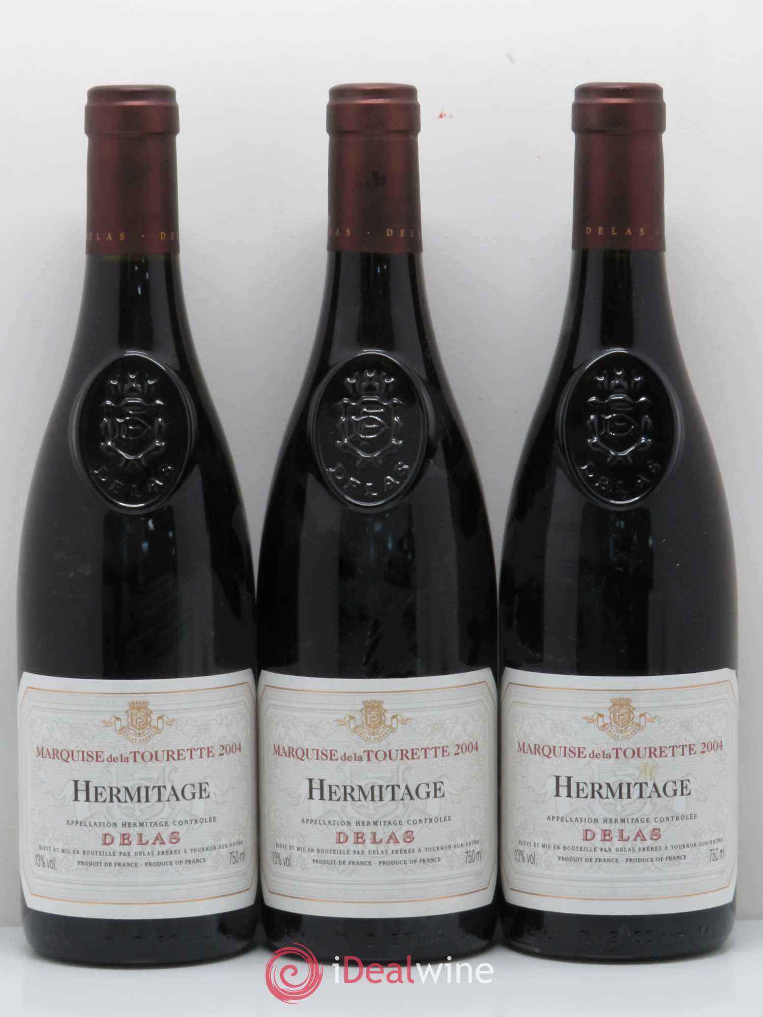 Hermitage Marquise de la Tourette Delas Frères 2004 - Lot de 3 bouteilles - 0