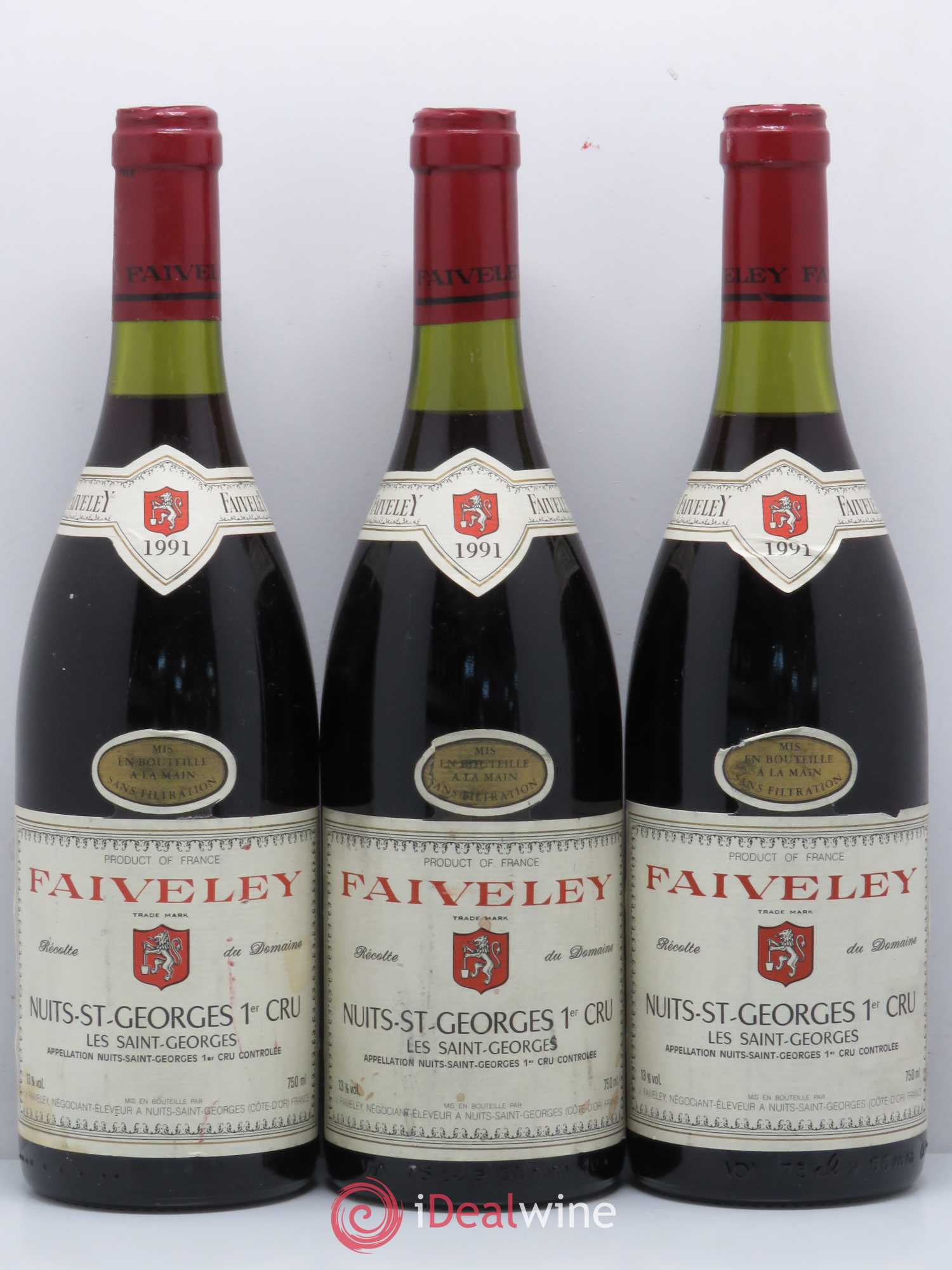 Nuits-Saint-Georges 1er Cru Les Saint-Georges Faiveley 1991 - Lot de 3 bouteilles - 0