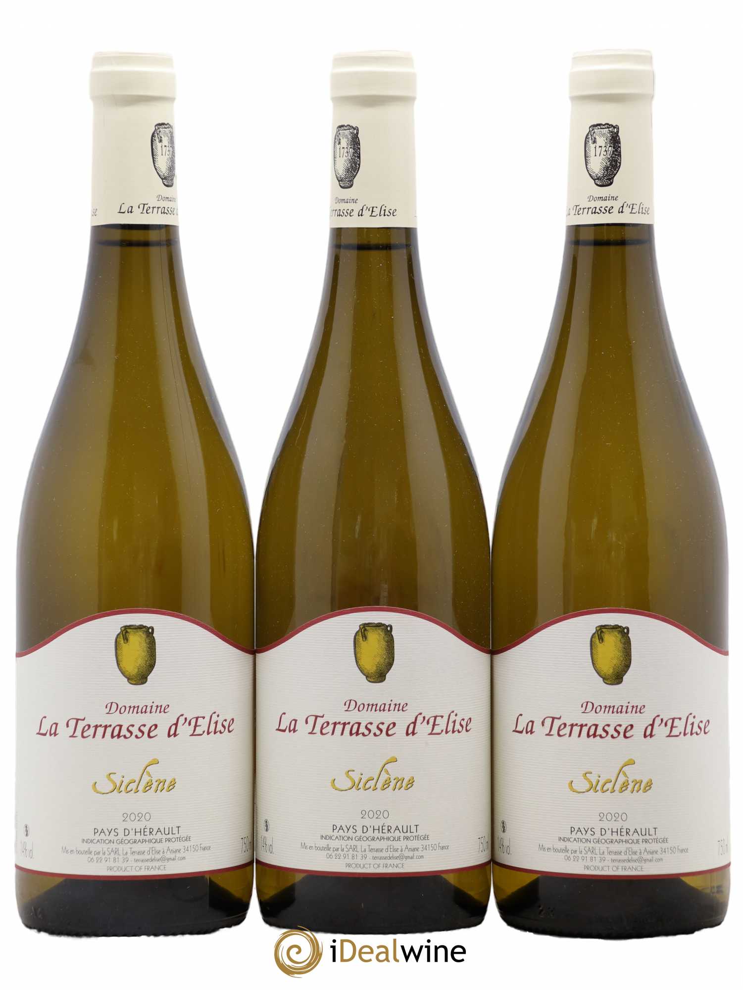 Pays d'Hérault Siclène Terrasse d'Elise (Domaine de la) 2020 - Lot de 3 bouteilles - 0