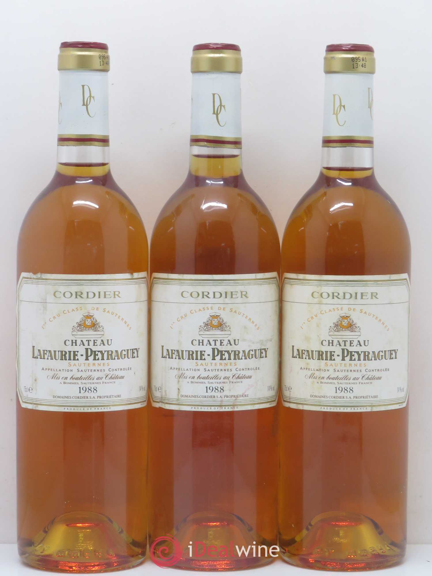Château Lafaurie-Peyraguey 1er Grand Cru Classé 1988 - Lotto di 3 bottiglie - 0
