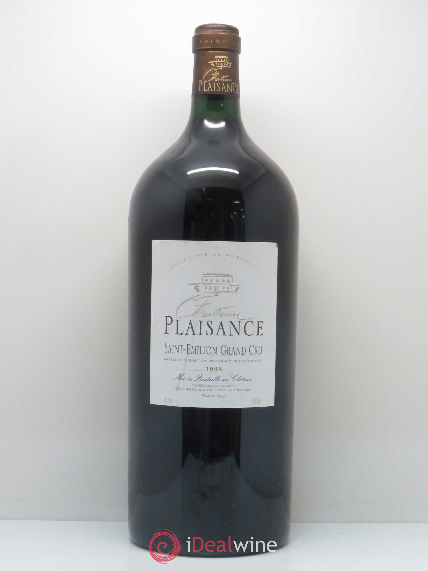 Saint-Émilion Grand Cru Château Plaisance 1998 - Posten von 1 Imperiale - 0