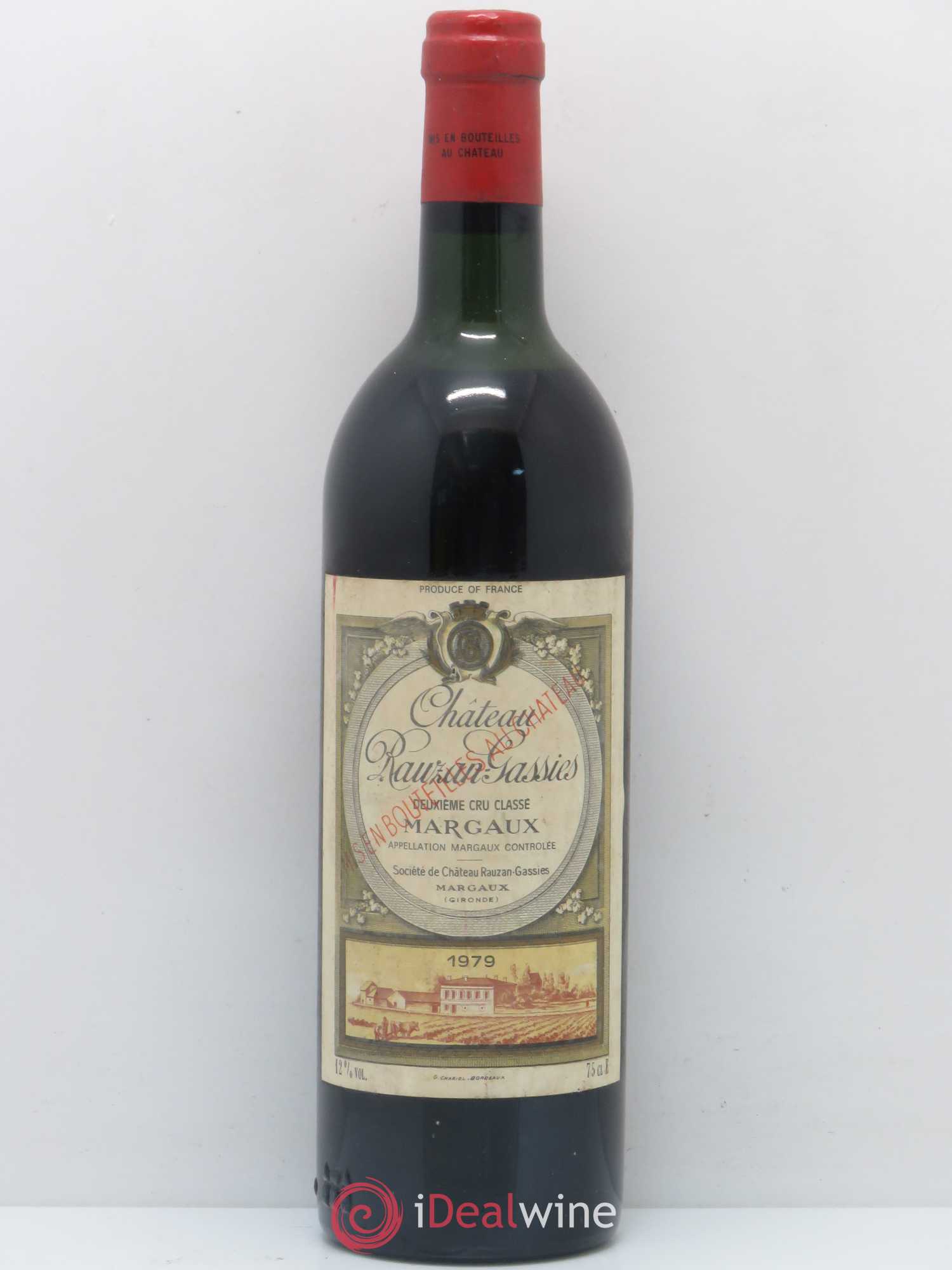 Château Rauzan-Gassies 2ème Grand Cru Classé 1979 - Lot de 1 bouteille - 0