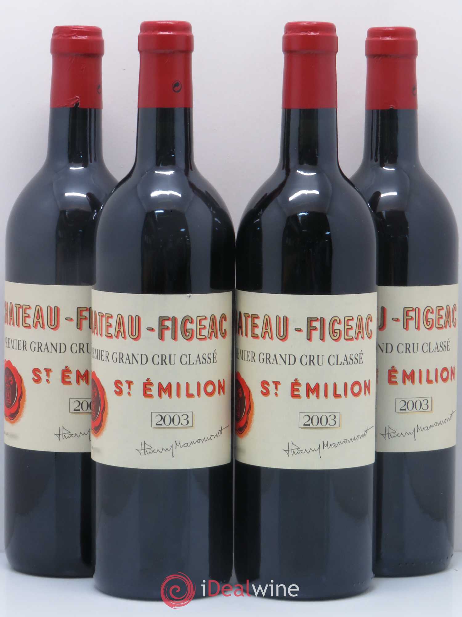 Château Figeac 1er Grand Cru Classé A 2003 - Lot de 4 bouteilles - 0