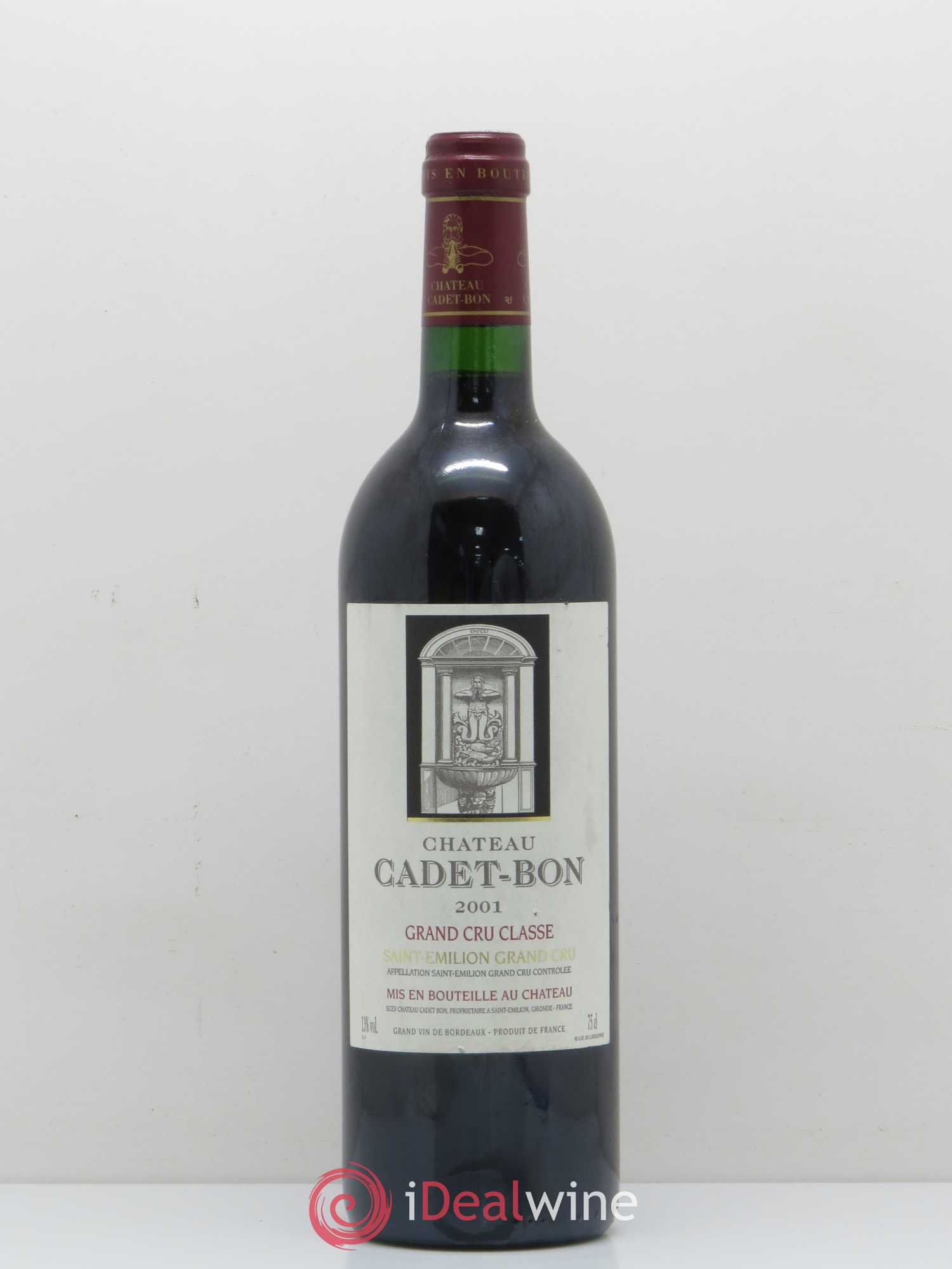 Château Cadet Bon Grand Cru Classé 2001 - Lot de 1 bouteille - 0