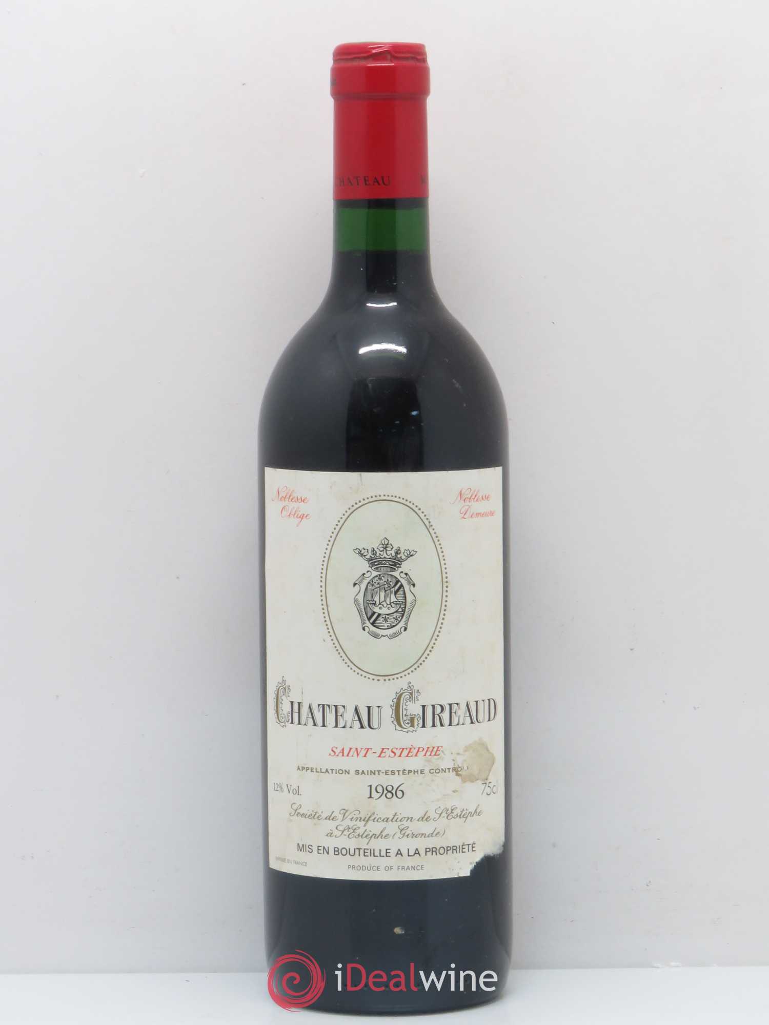 Saint-Estèphe Château Giraud 1986 - Lot de 1 bouteille - 0