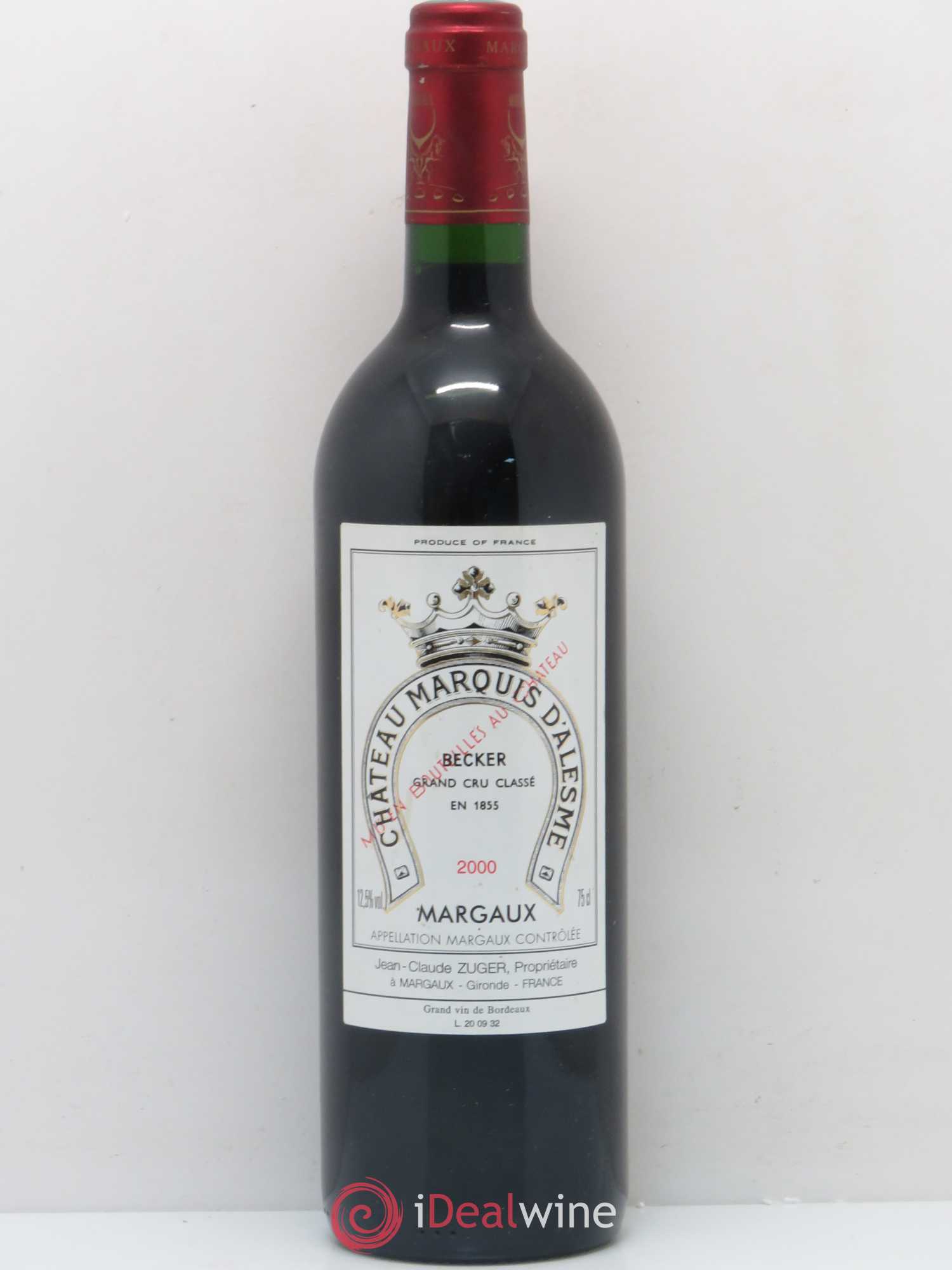 Château Marquis d'Alesme 2000 - Lot de 1 bouteille - 0