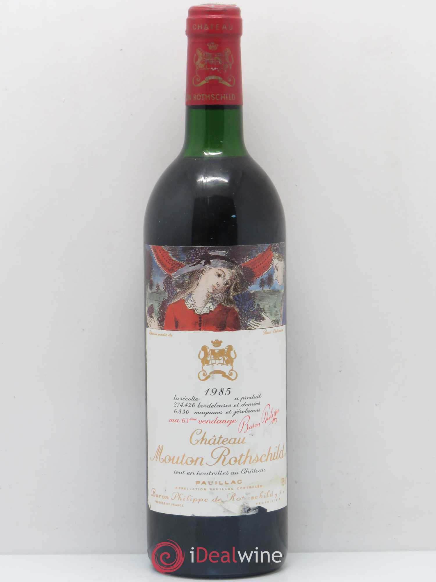 Château Mouton Rothschild 1er Grand Cru Classé 1985 - Lot de 1 bouteille - 0