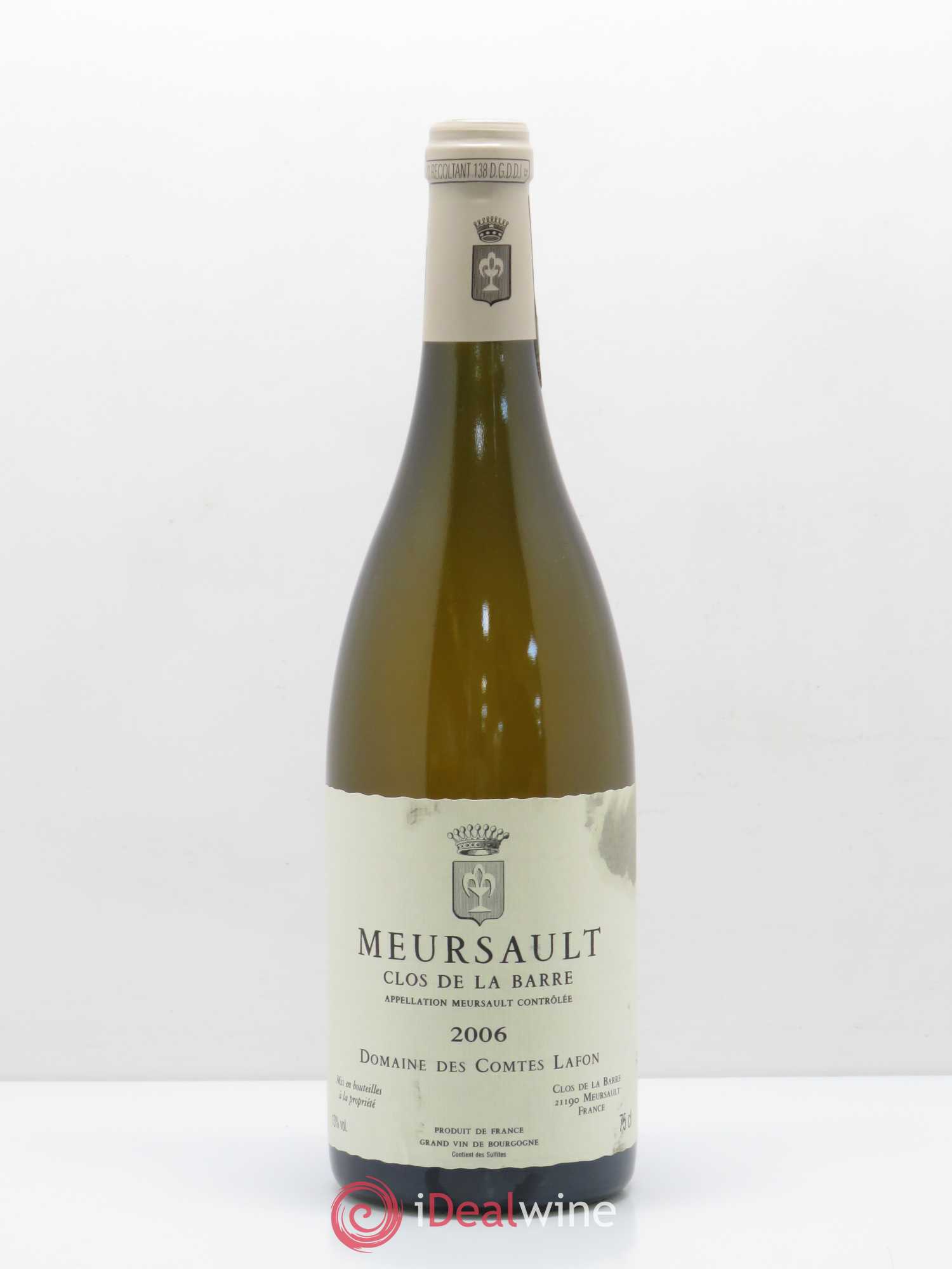 Meursault Clos de la Barre Comtes Lafon (Domaine des) 2006 - Lot de 1 bouteille - 0