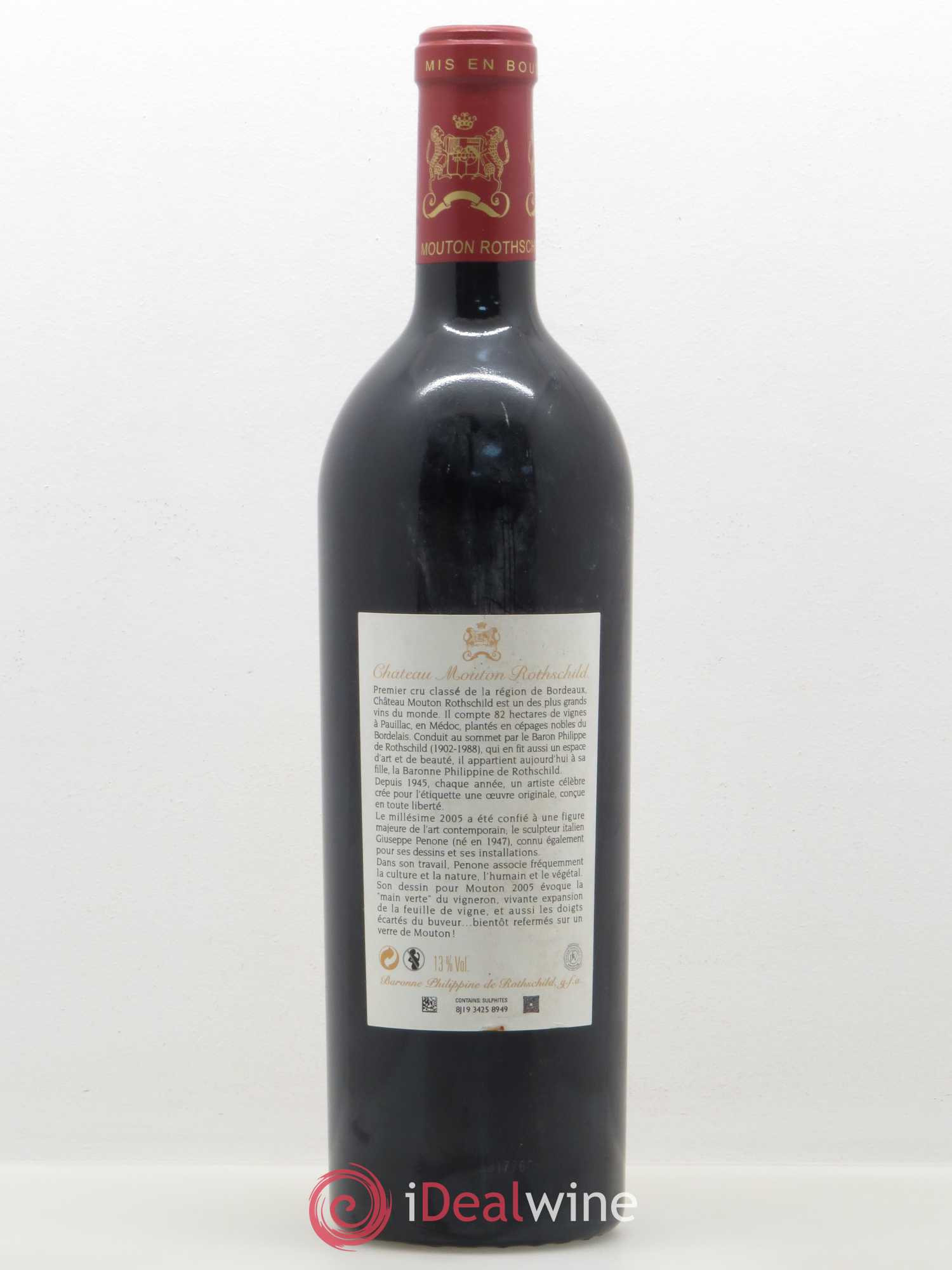 Château Mouton Rothschild 1er Grand Cru Classé 2005 - Lot de 1 bouteille - 1