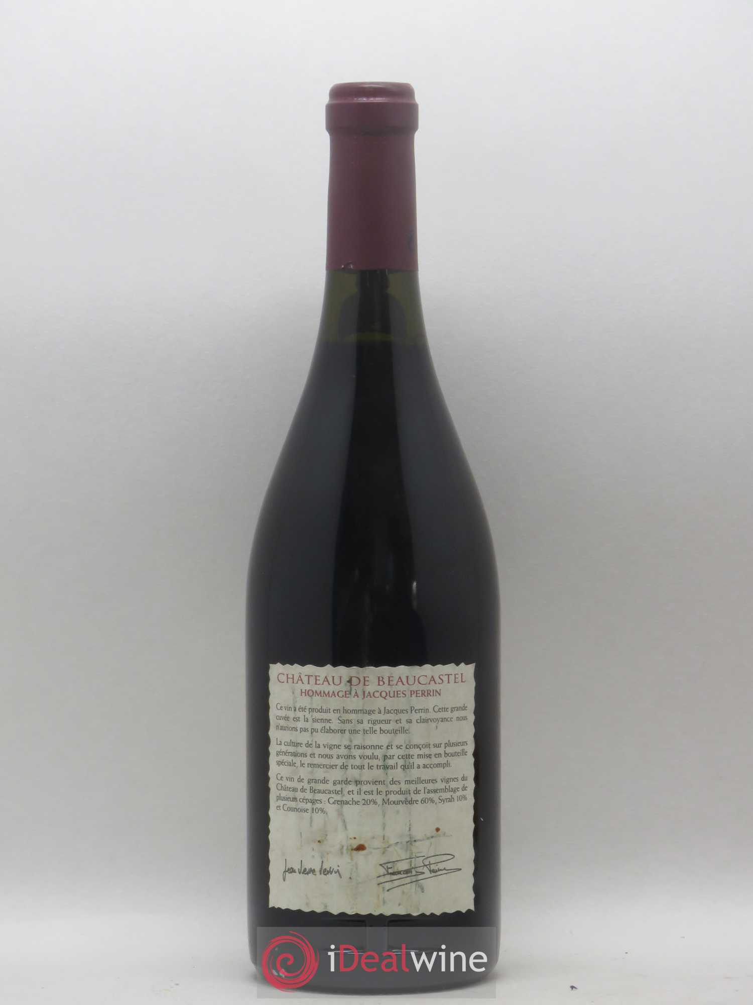 Châteauneuf-du-Pape Château de Beaucastel Hommage à Jacques Perrin Famille Perrin Grande Cuvée 2000 - Lot de 1 bouteille - 1