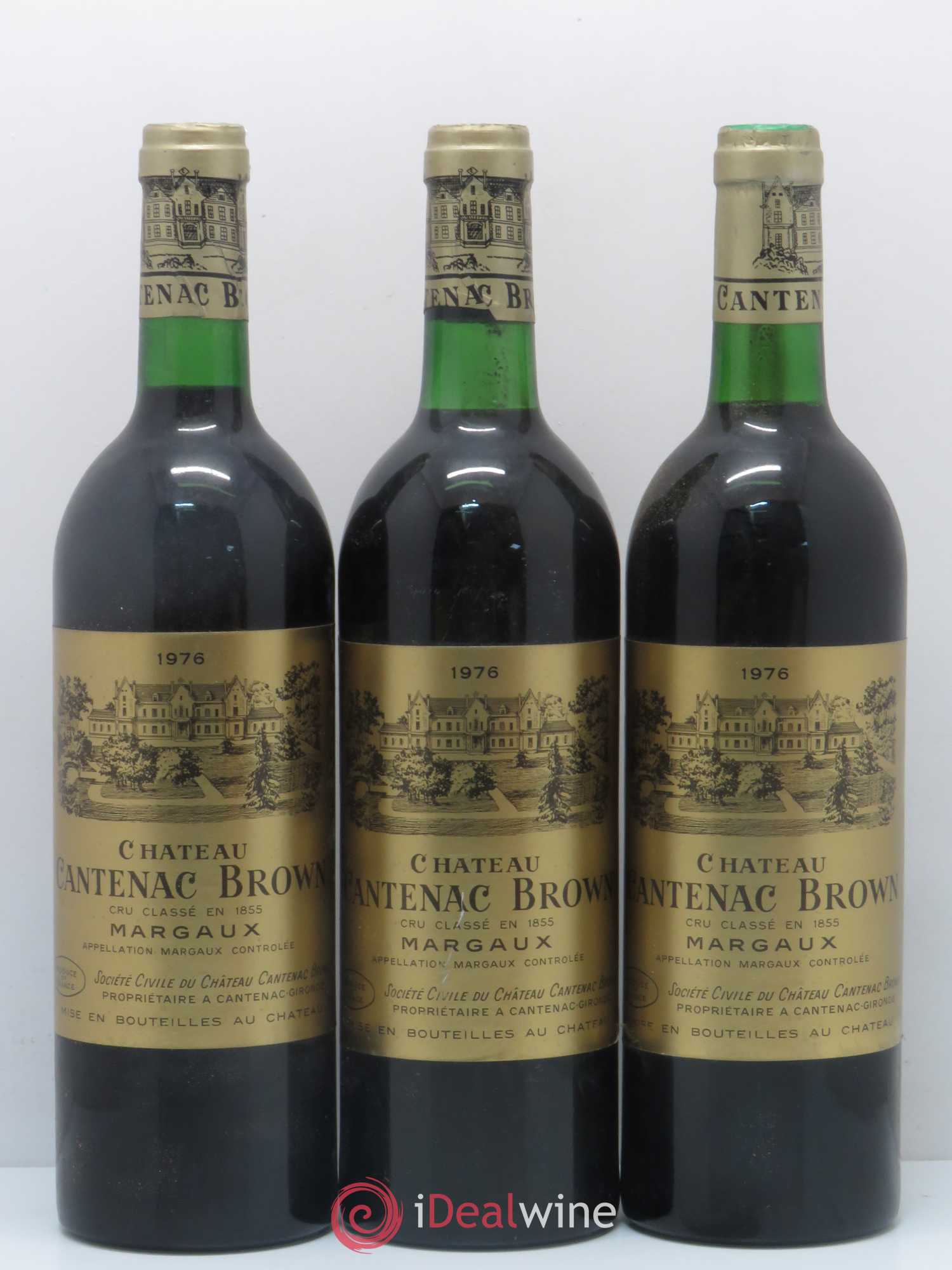 Château Cantenac Brown 3ème Grand Cru Classé 1976 - Lot de 3 bouteilles - 0