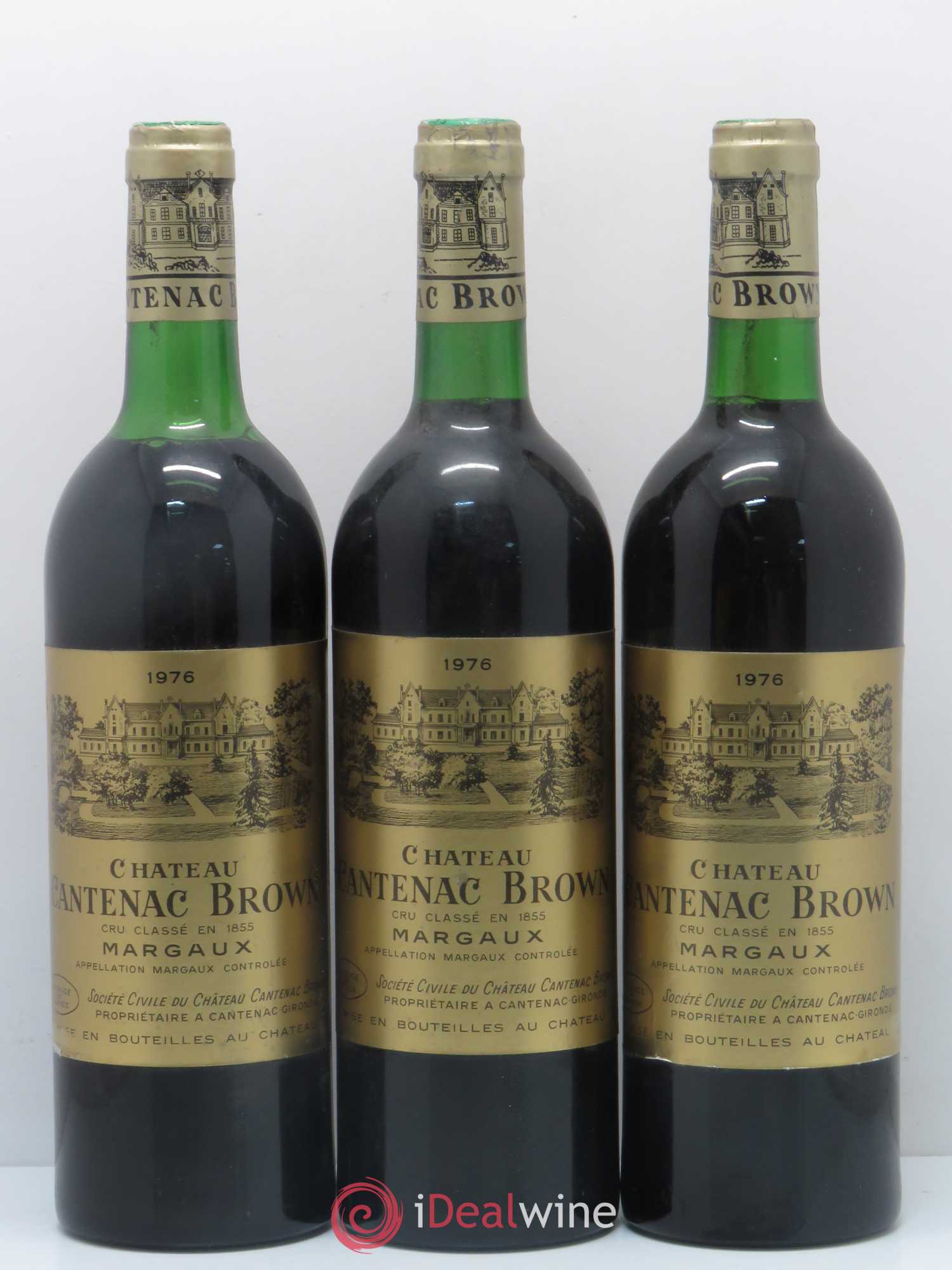 Château Cantenac Brown 3ème Grand Cru Classé 1976 - Lot de 3 bouteilles - 0