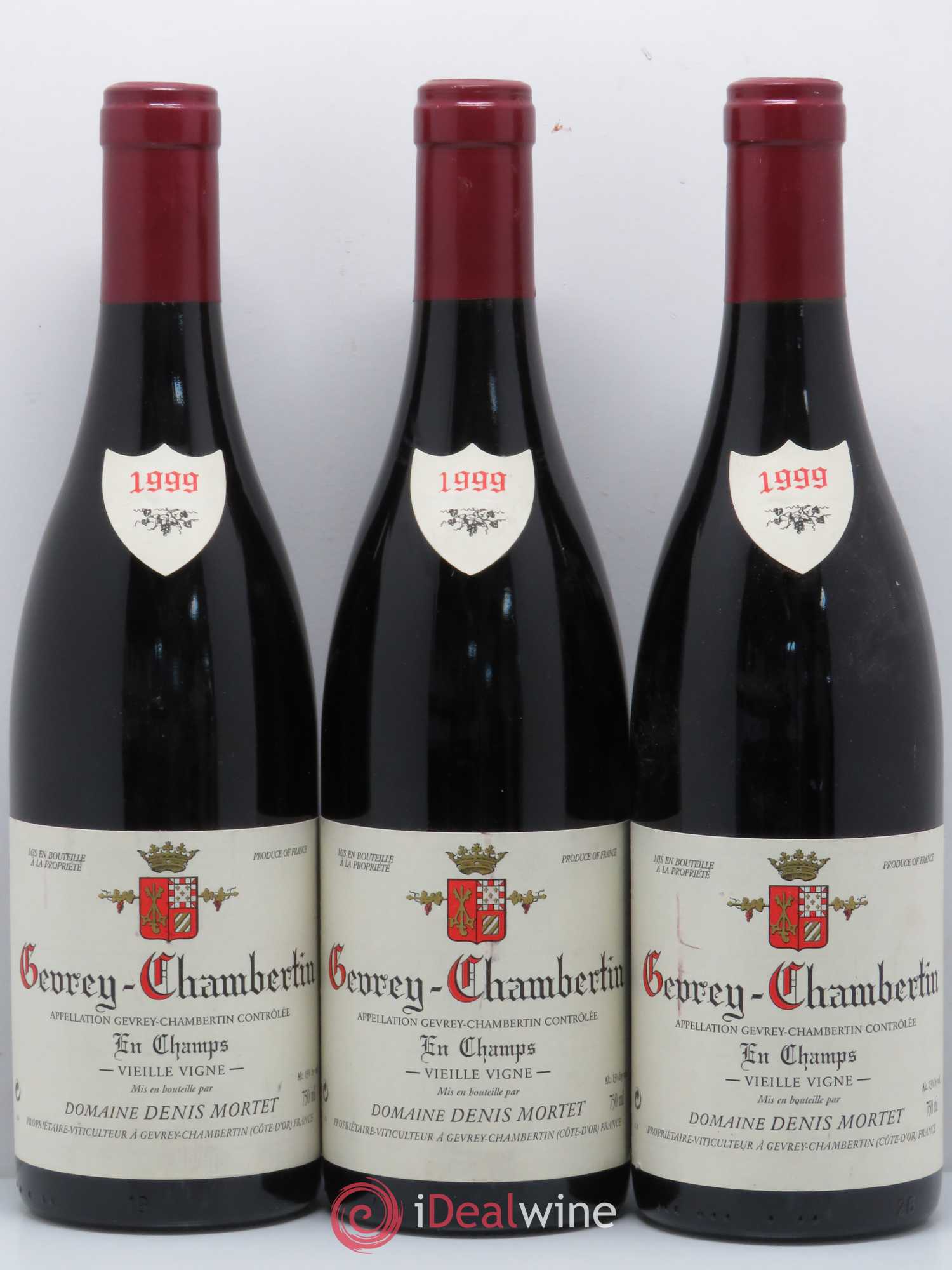 Gevrey-Chambertin En Champs Vieille Vigne Denis Mortet (Domaine) Vieilles vignes 1999 - Lot de 3 bouteilles - 0