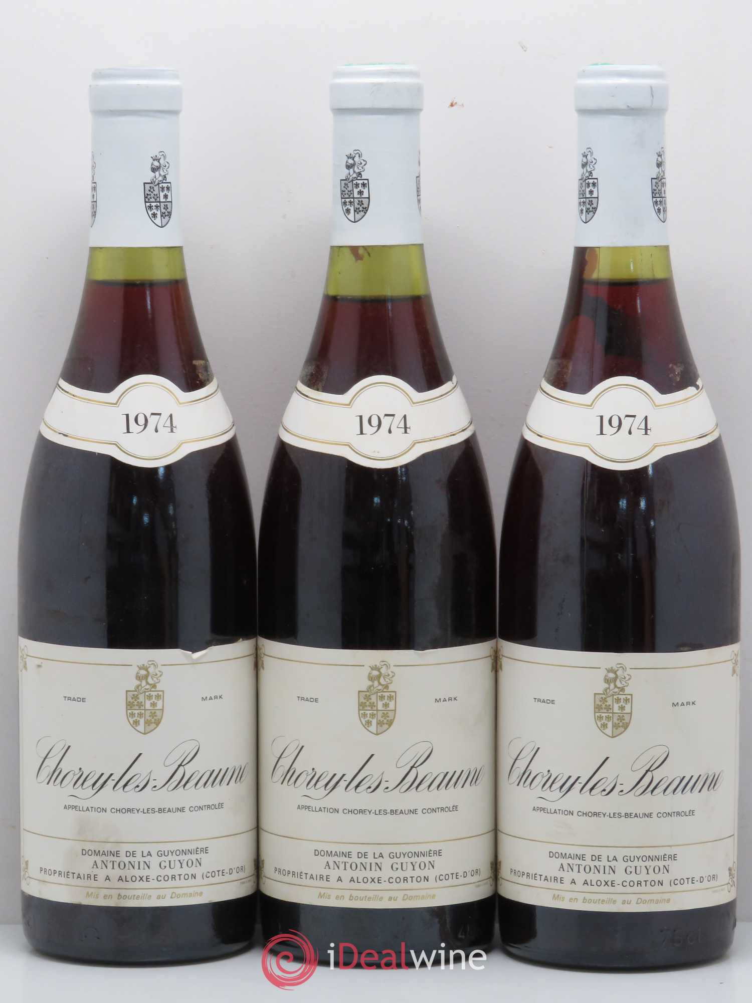 Chorey-lès-Beaune Domaine de la Guyonnière 1974 - Posten von 3 Flaschen - 0