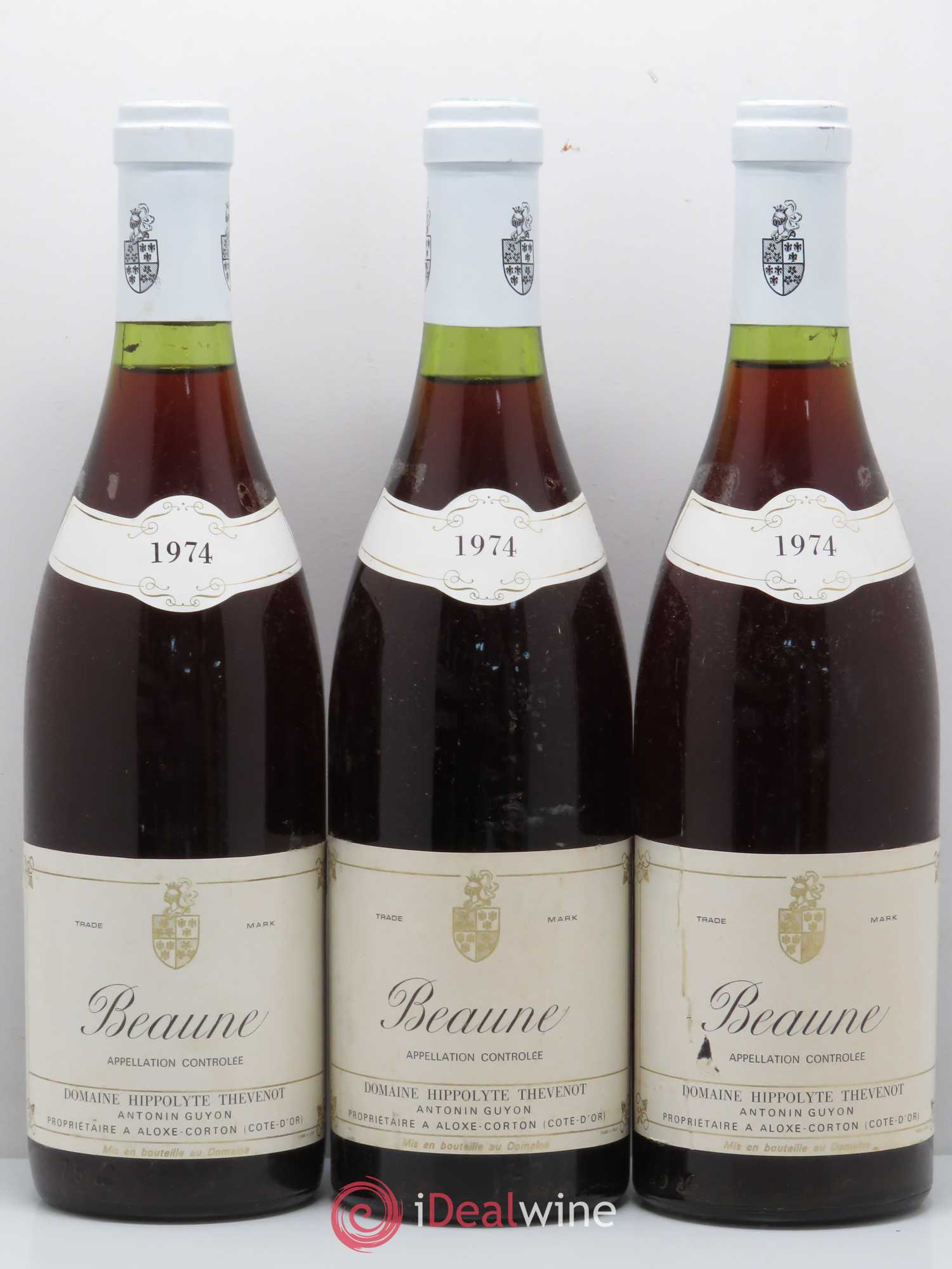 Beaune Domaine Hippolyte Thevenot 1974 - Posten von 3 Flaschen - 0