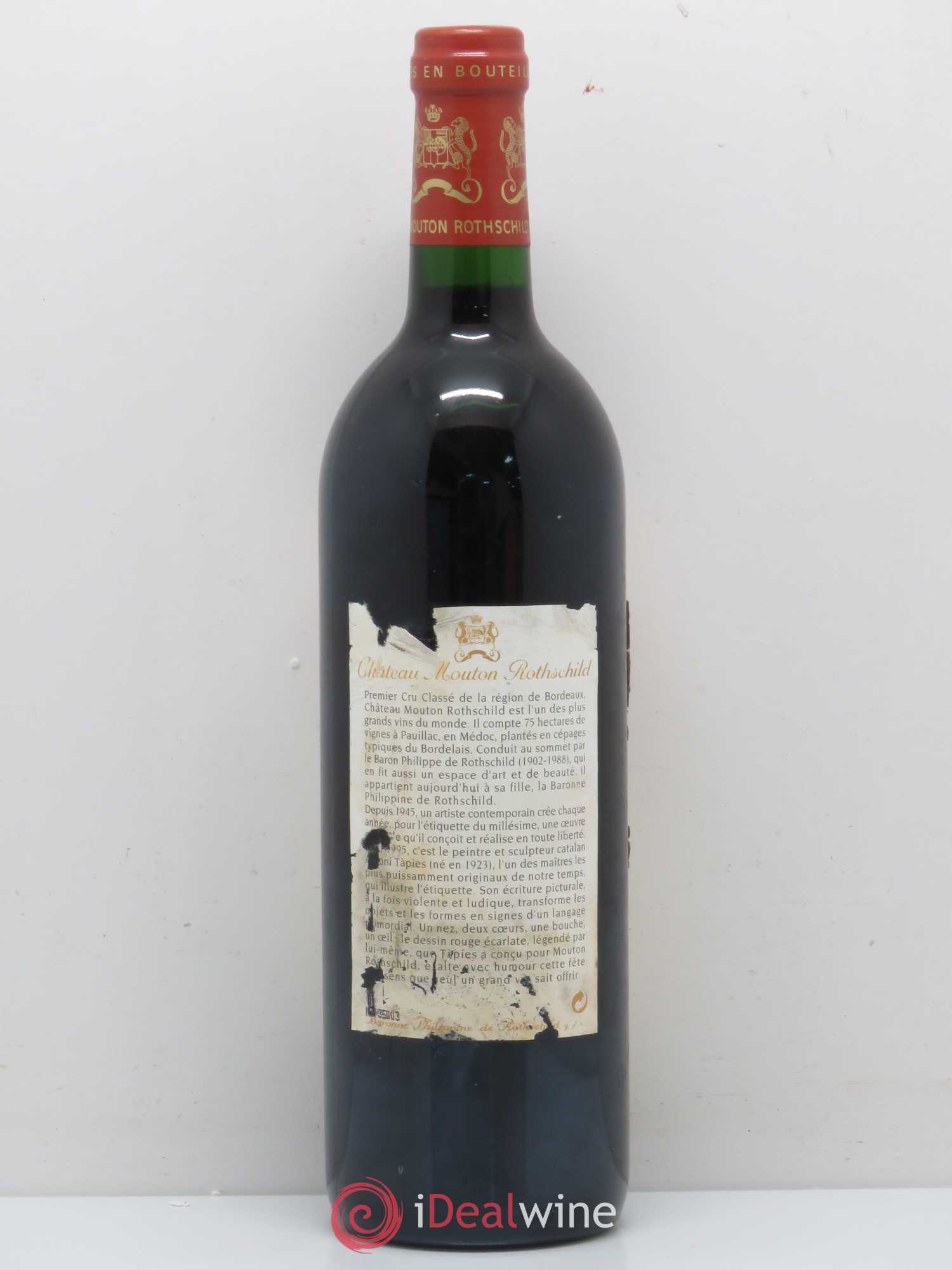 Château Mouton Rothschild 1er Grand Cru Classé 1995 - Lot de 1 bouteille - 1