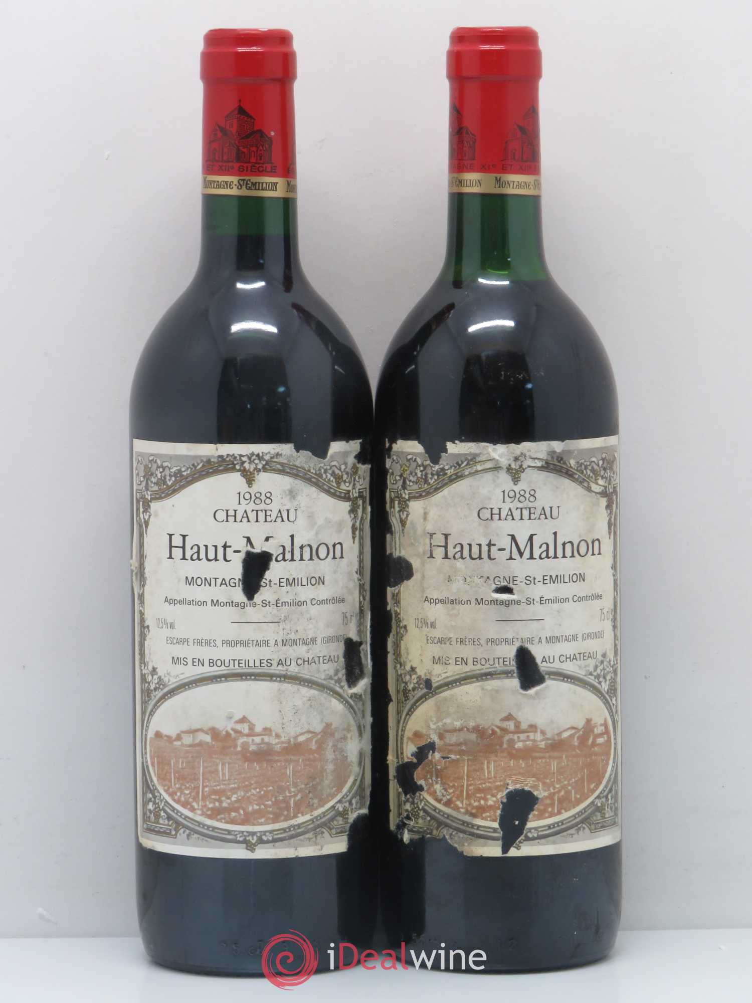 Montagne Saint-Émilion Château Haut Malnon 1988 - Posten von 2 Flaschen - 0