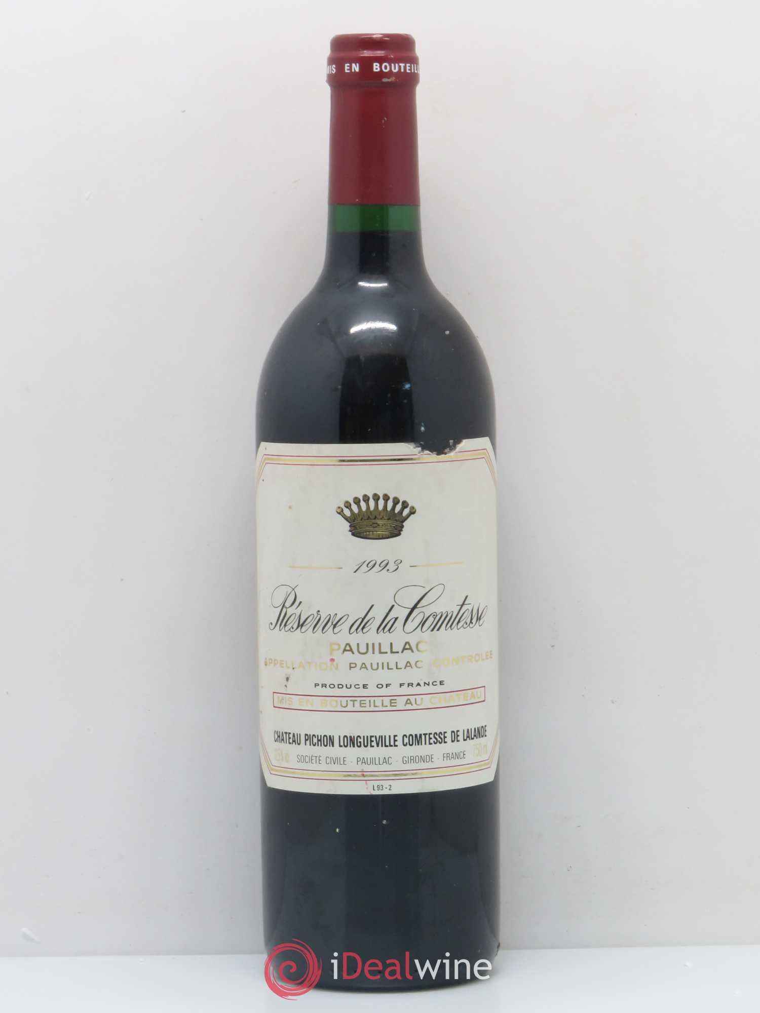 Réserve de la Comtesse Second Vin 1993 - Lot de 1 bouteille - 0