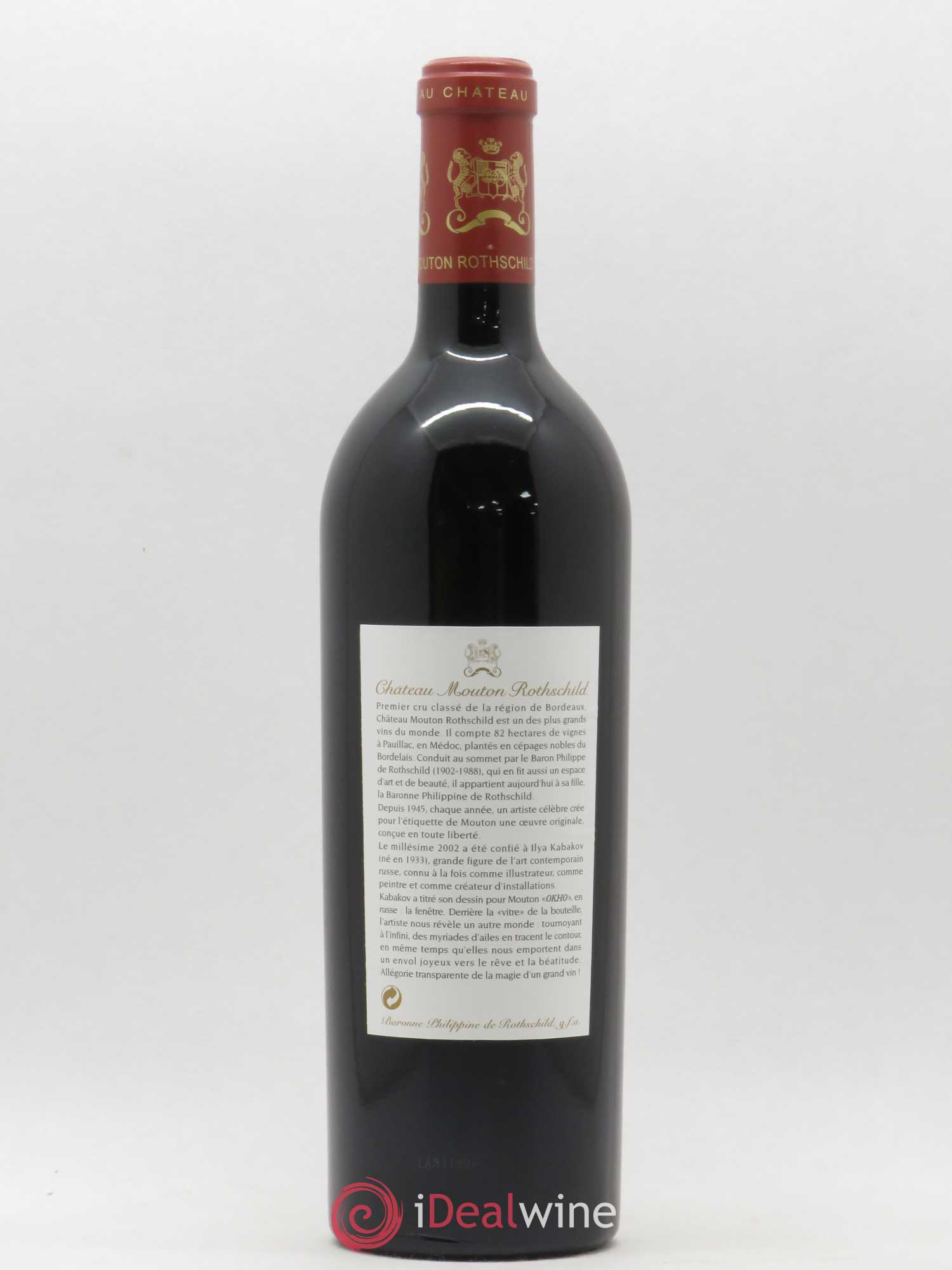 Château Mouton Rothschild 1er Grand Cru Classé 2002 - Lot de 1 bouteille - 1