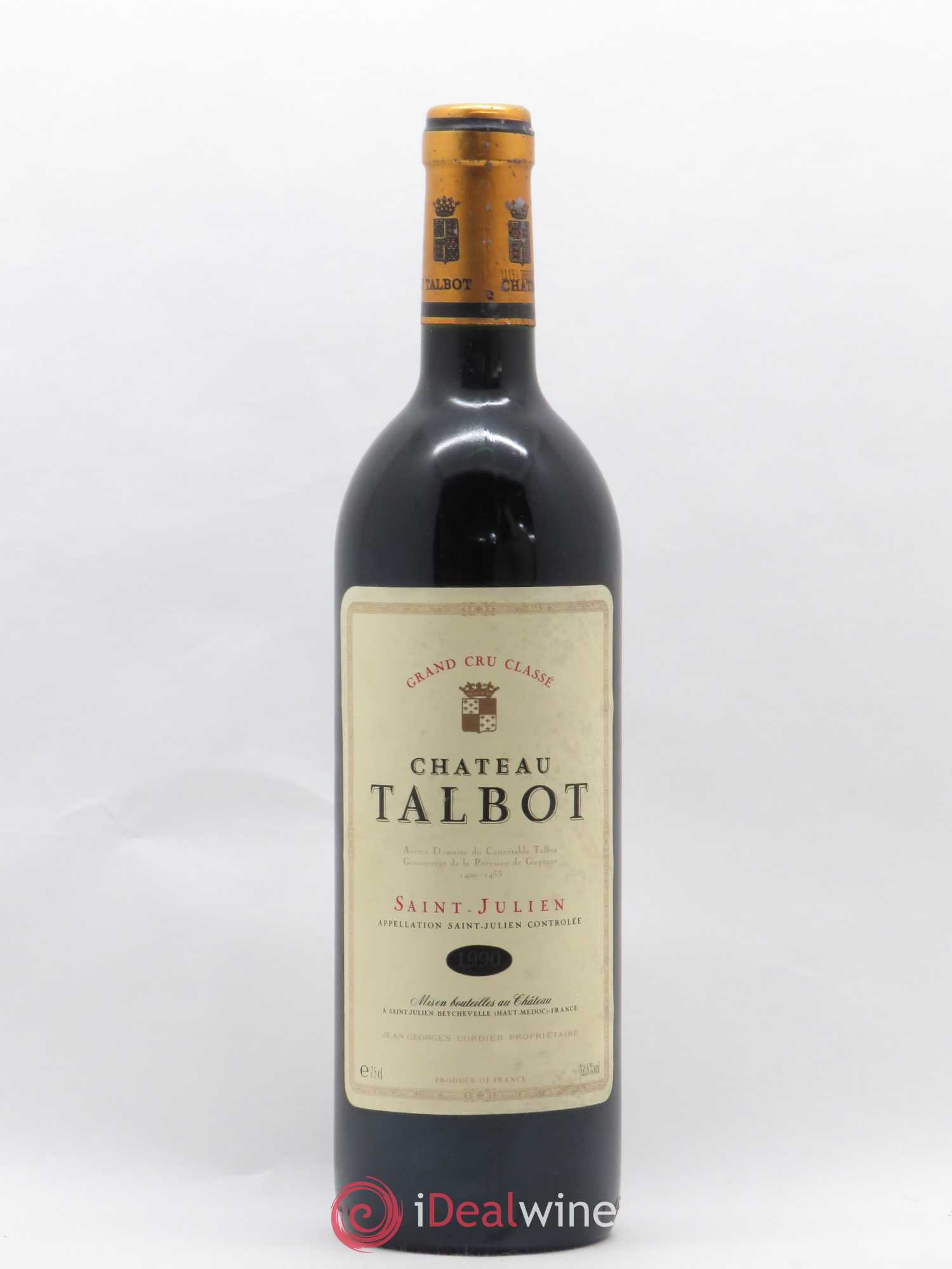 Château Talbot 4ème Grand Cru Classé 1990 - Lot de 1 bouteille - 0