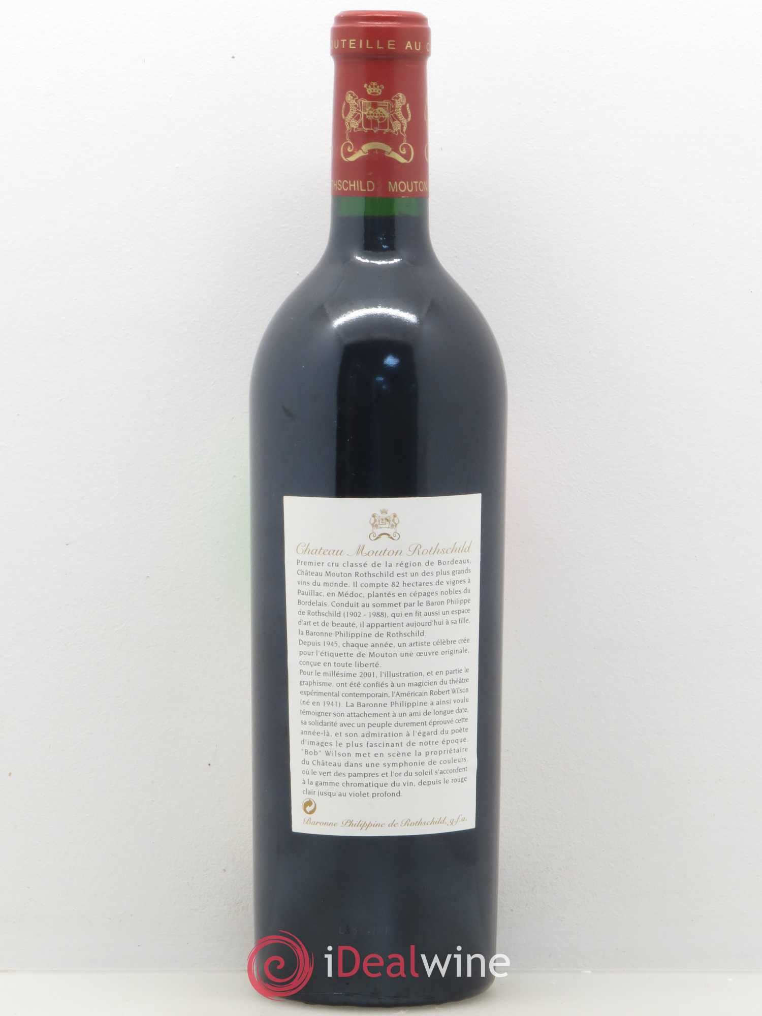 Château Mouton Rothschild 1er Grand Cru Classé 2001 - Lot de 1 bouteille - 1