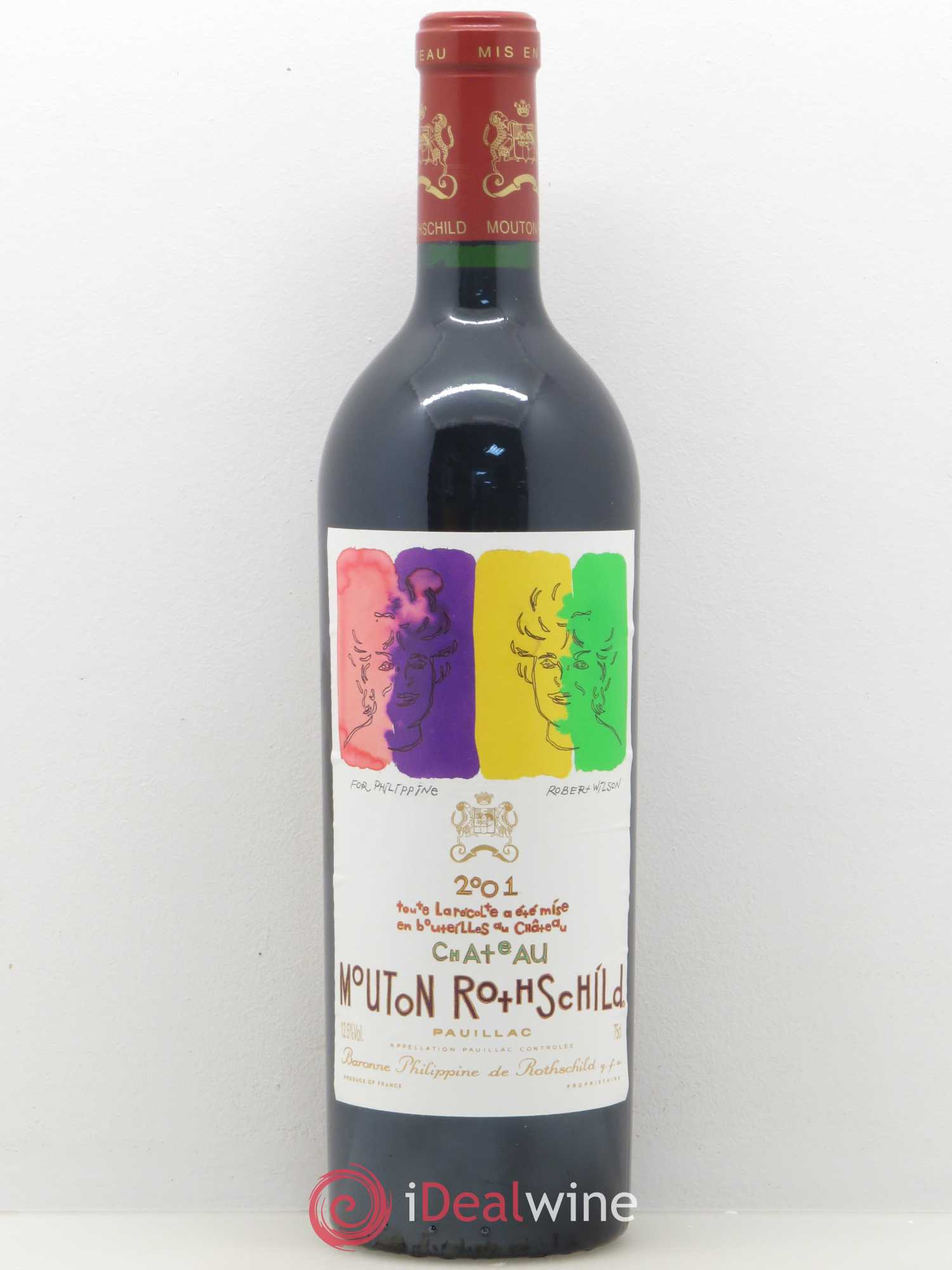 Château Mouton Rothschild 1er Grand Cru Classé 2001 - Lot de 1 bouteille - 0