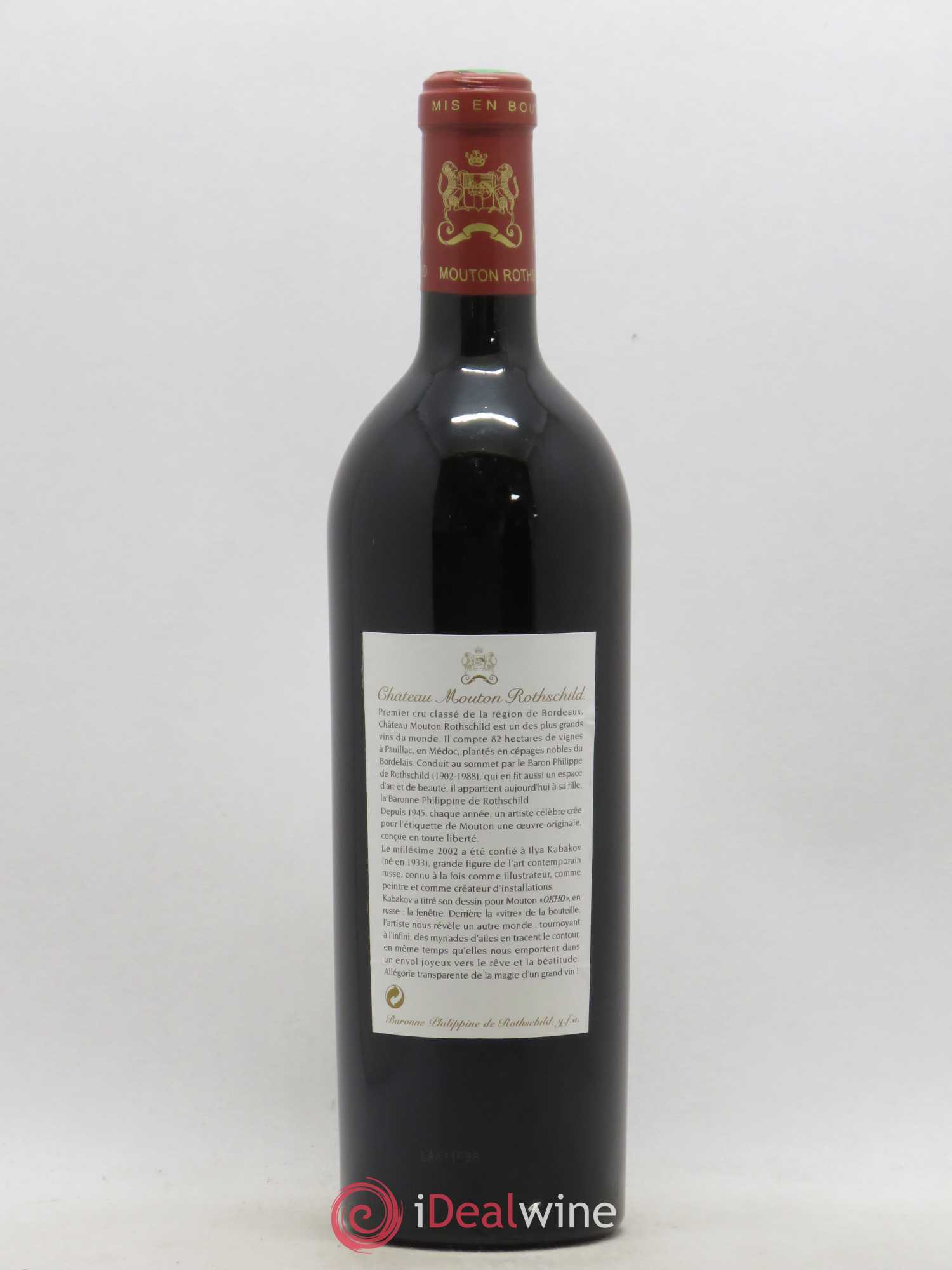 Château Mouton Rothschild 1er Grand Cru Classé 2002 - Lot de 1 bouteille - 1