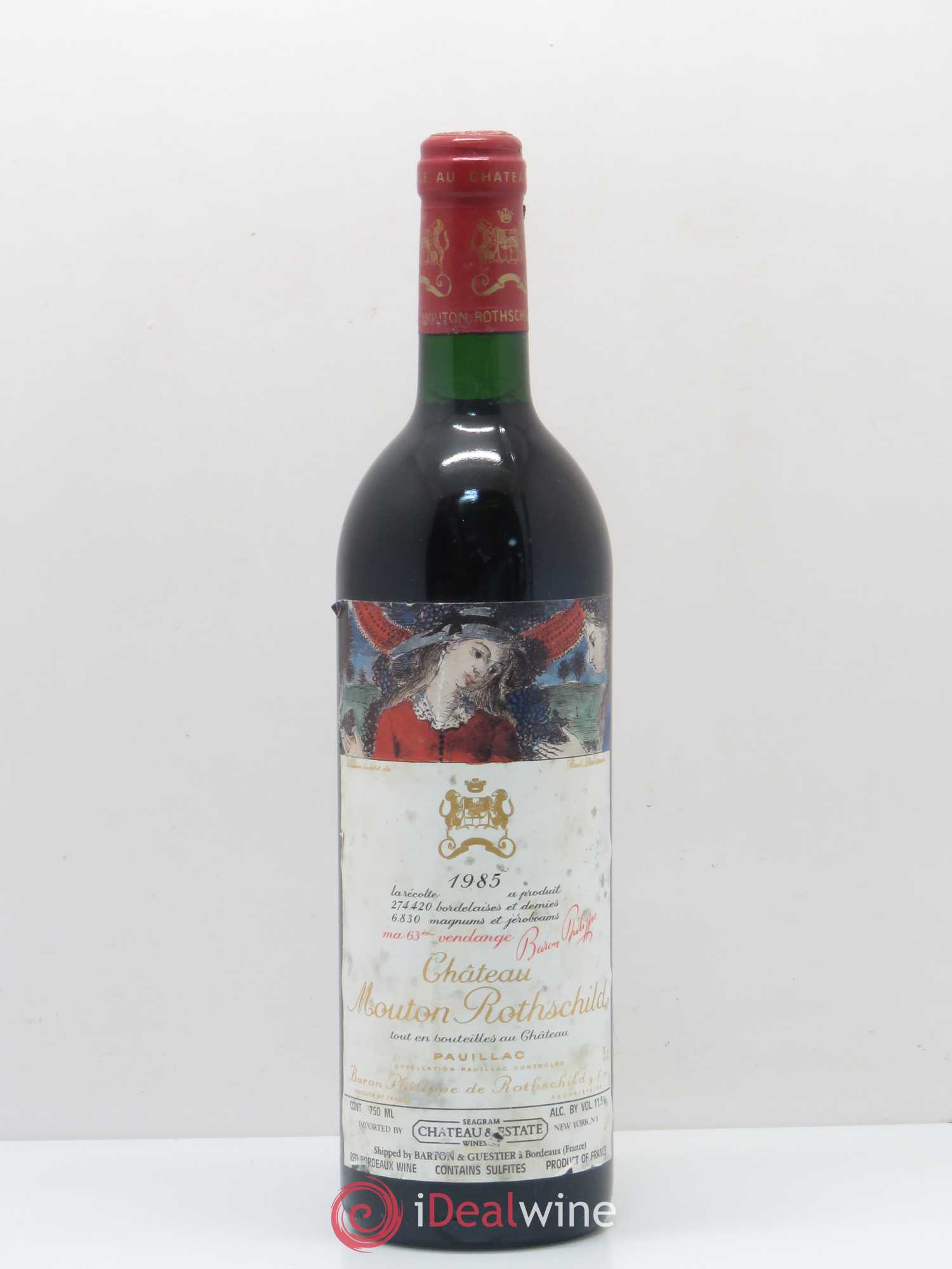 Château Mouton Rothschild 1er Grand Cru Classé 1985 - Lot de 1 bouteille - 0