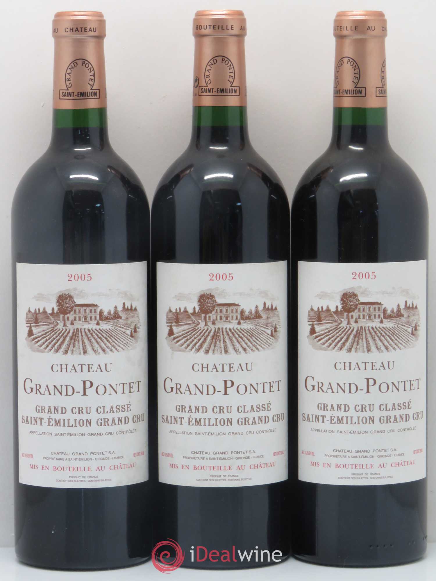 Château Grand Pontet Grand Cru Classé 2005 - Lot de 3 bouteilles - 0