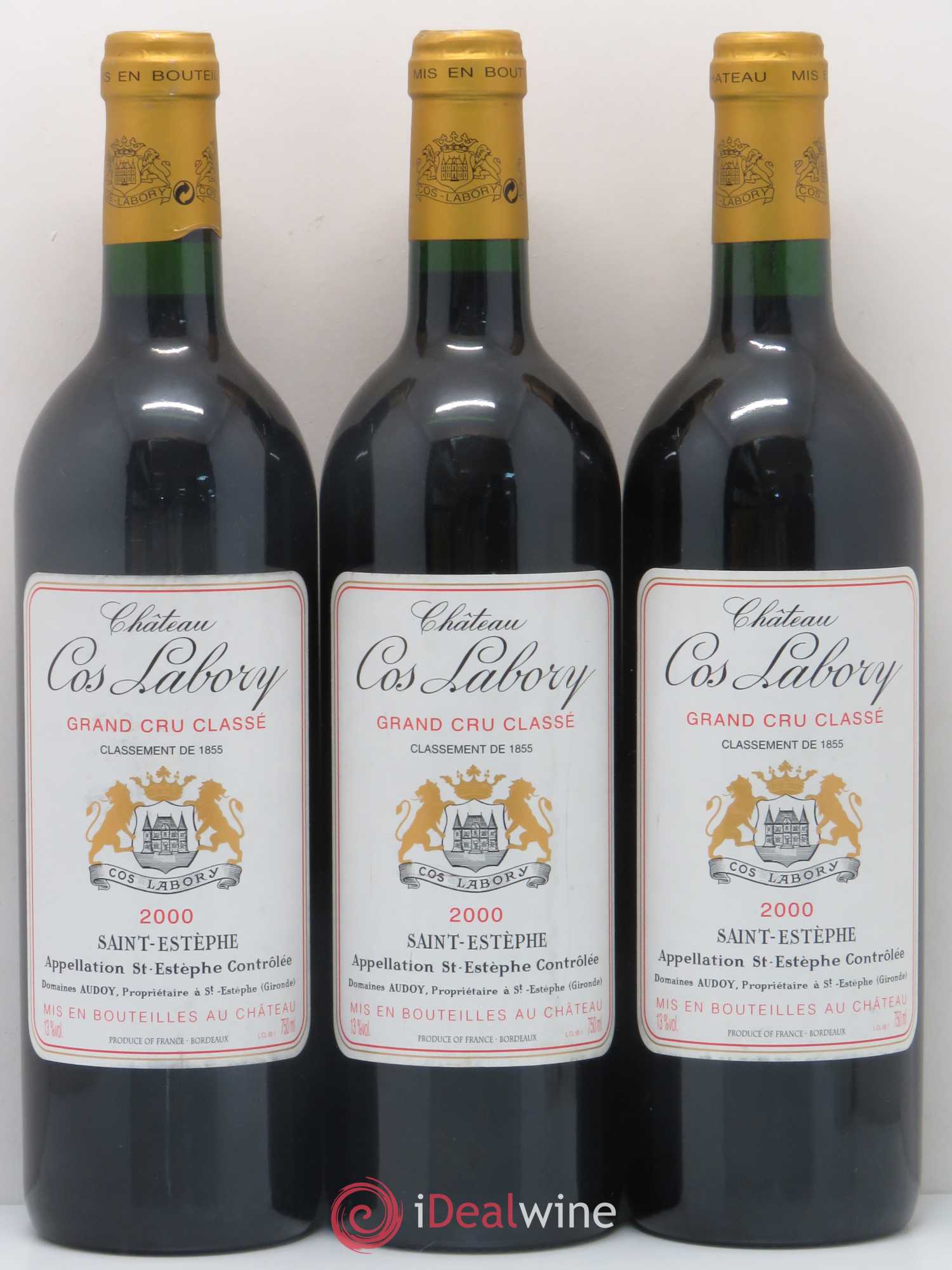 Château Cos Labory 5ème Grand Cru Classé 2000 - Lot de 5 bouteilles - 1