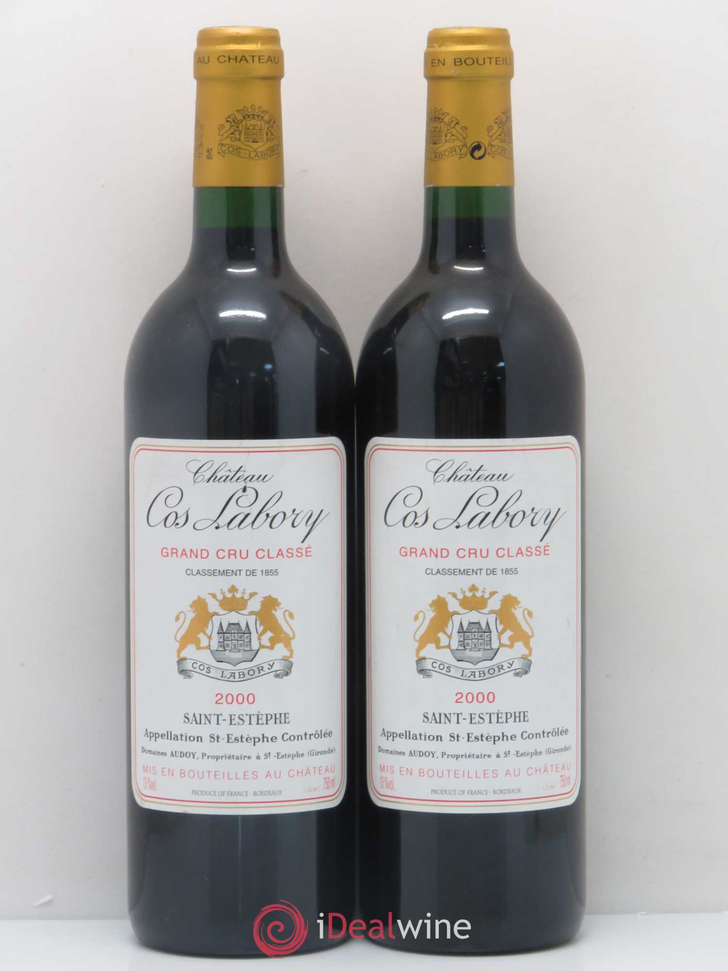 Château Cos Labory 5ème Grand Cru Classé 2000 - Lot de 2 bouteilles - 0