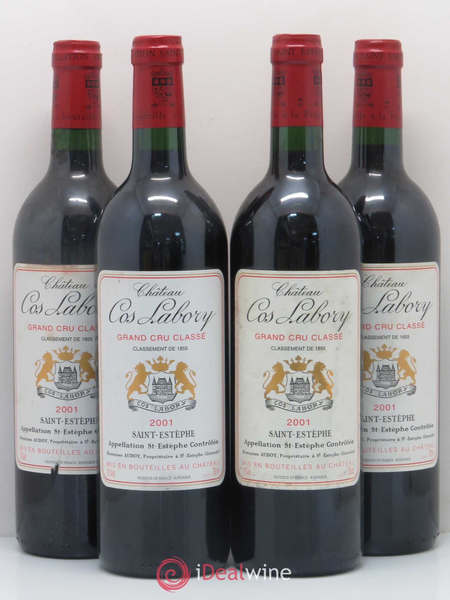 Château Cos Labory 5ème Grand Cru Classé 2001 - Lot de 4 bouteilles - 0
