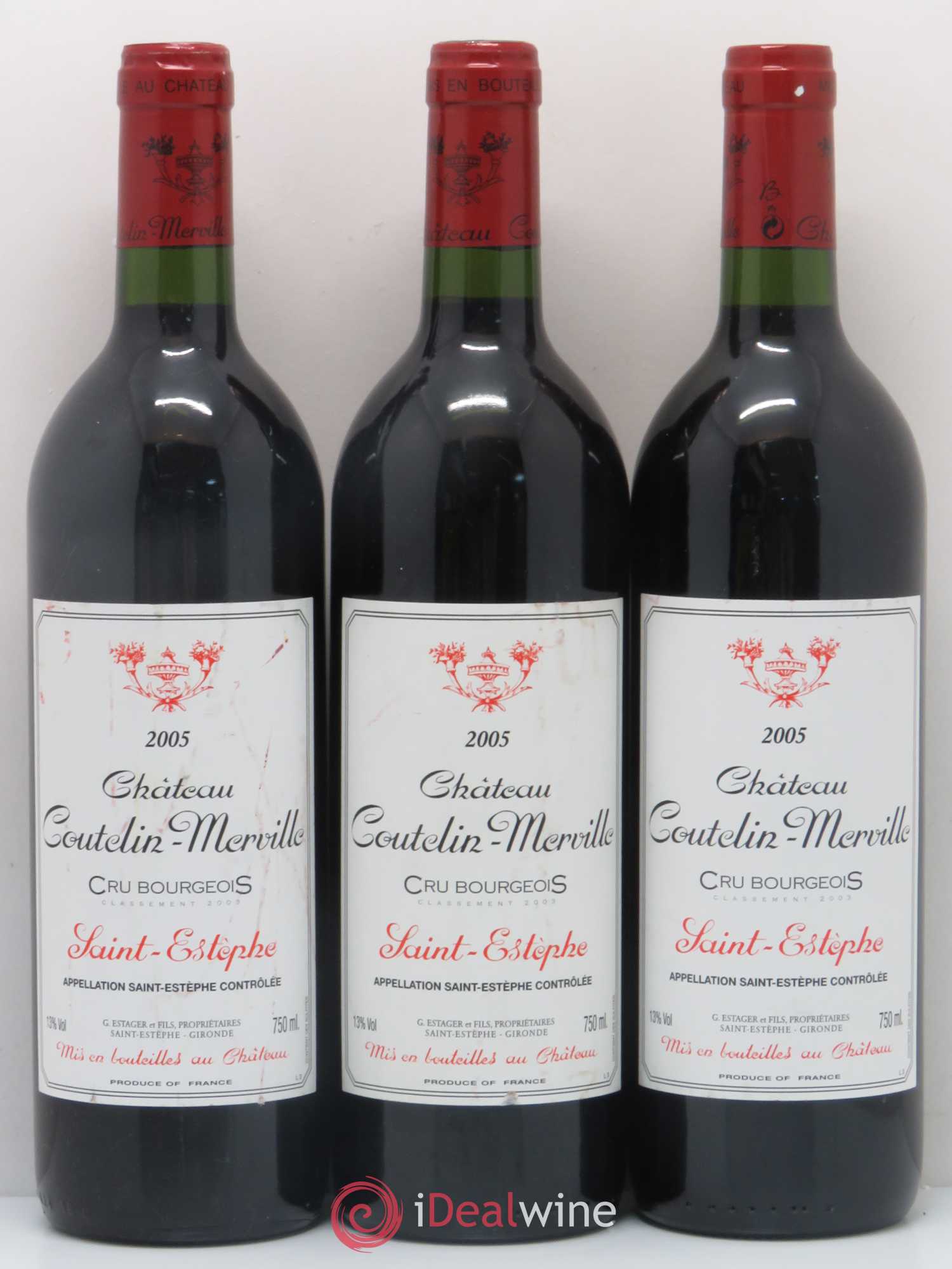 Château Coutelin-Merville Cru Bourgeois 2005 - Lot de 5 bouteilles - 1