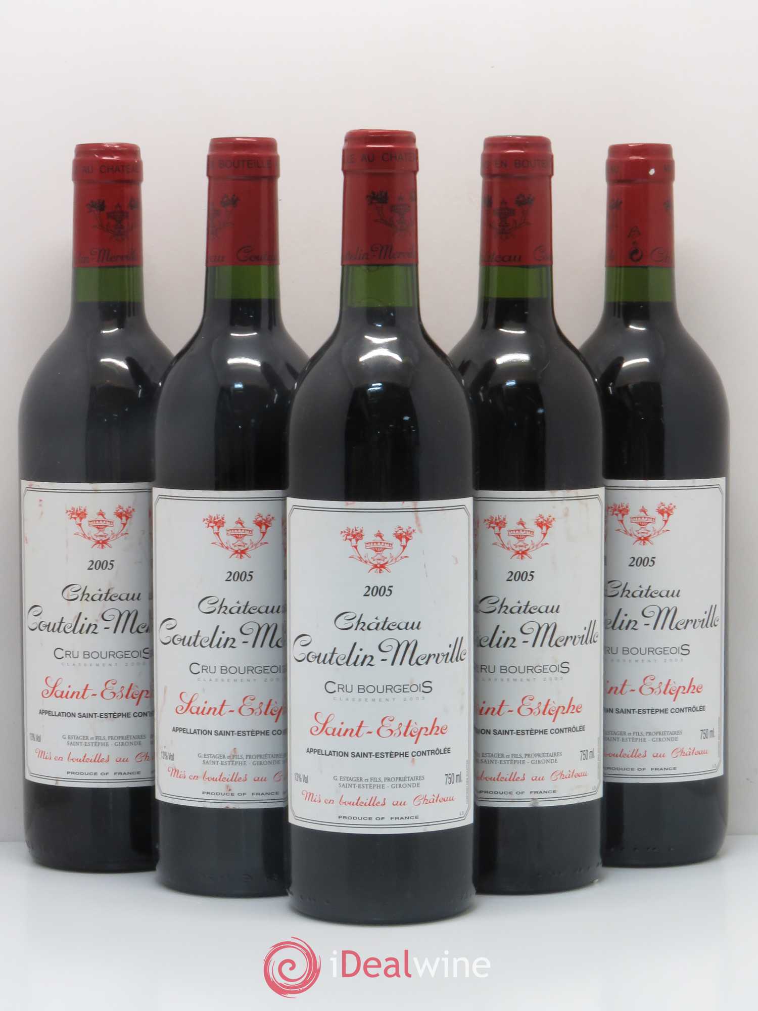 Château Coutelin-Merville Cru Bourgeois 2005 - Lot de 5 bouteilles - 0