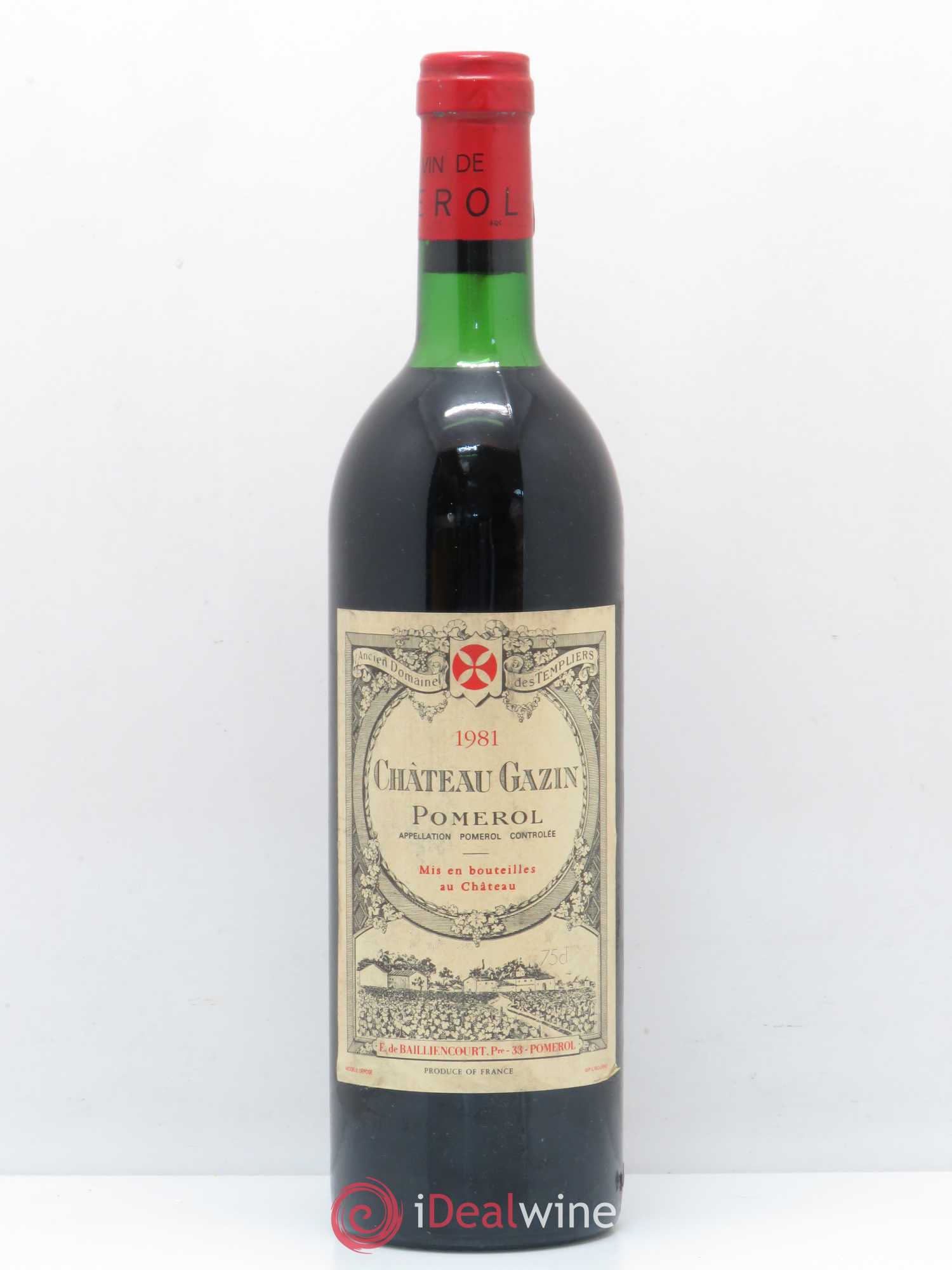 Château Gazin 1981 - Lot de 1 bouteille - 0